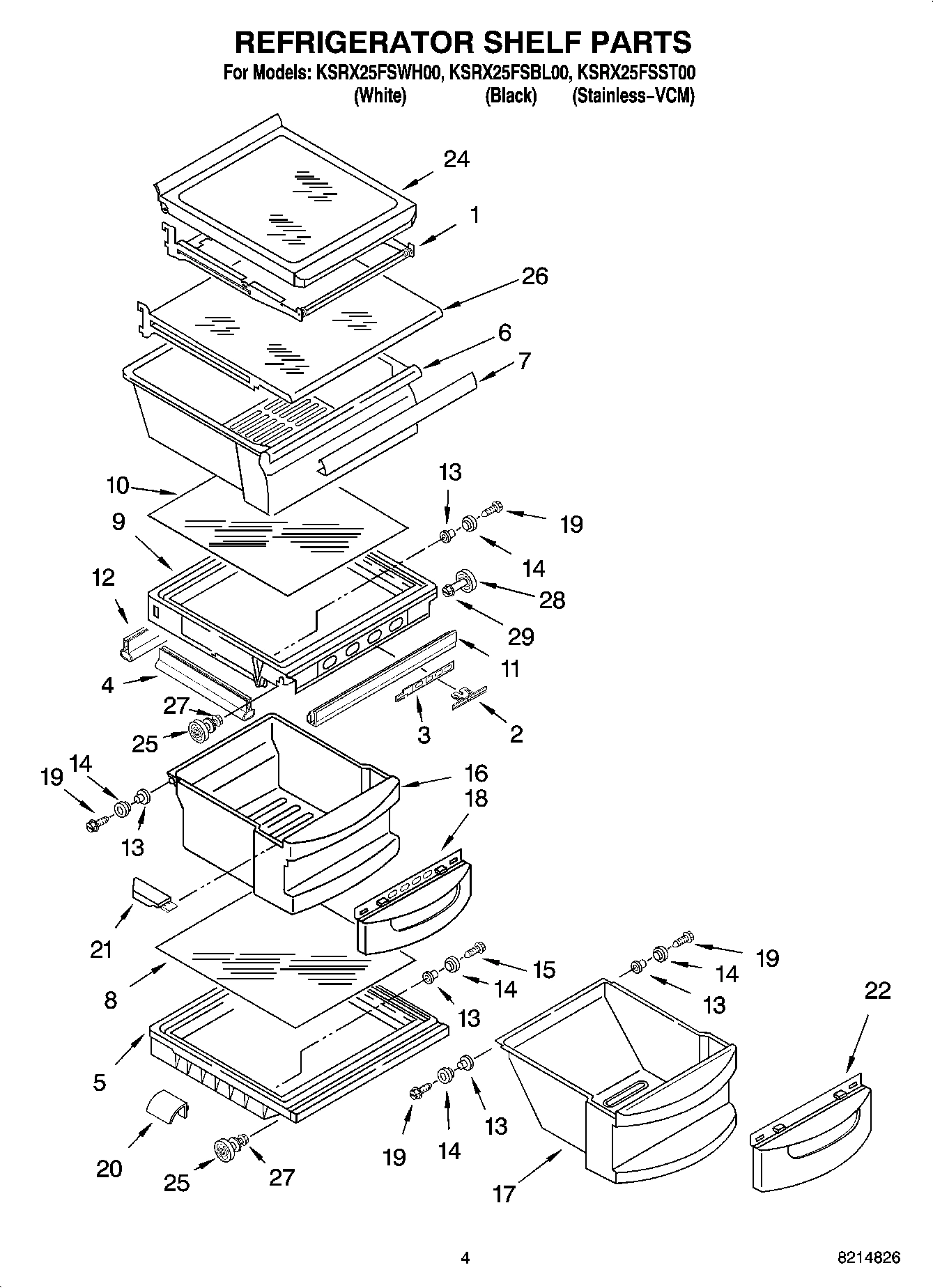 03 - REFRIGERATOR SHELF PARTS