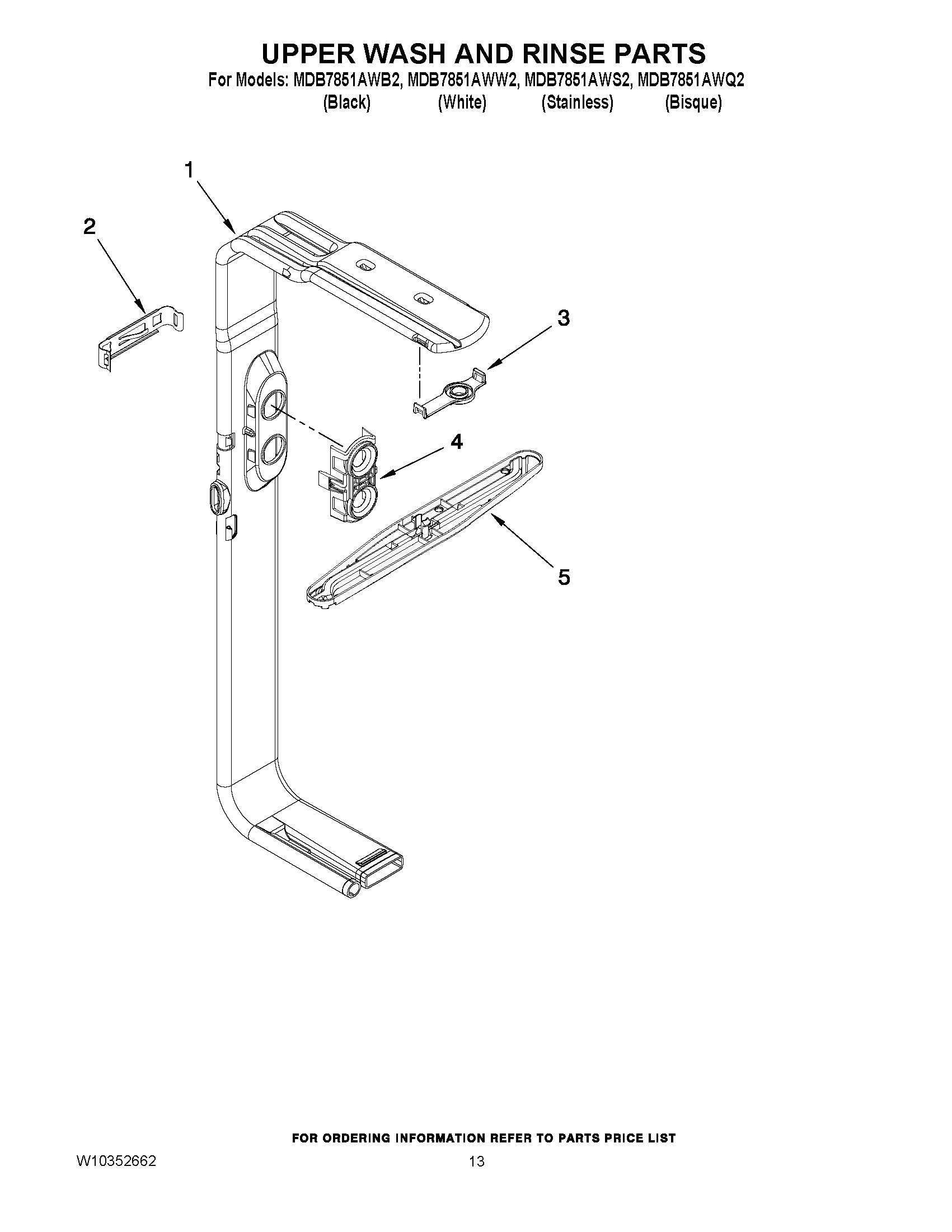 10 - UPPER WASH AND RINSE PARTS