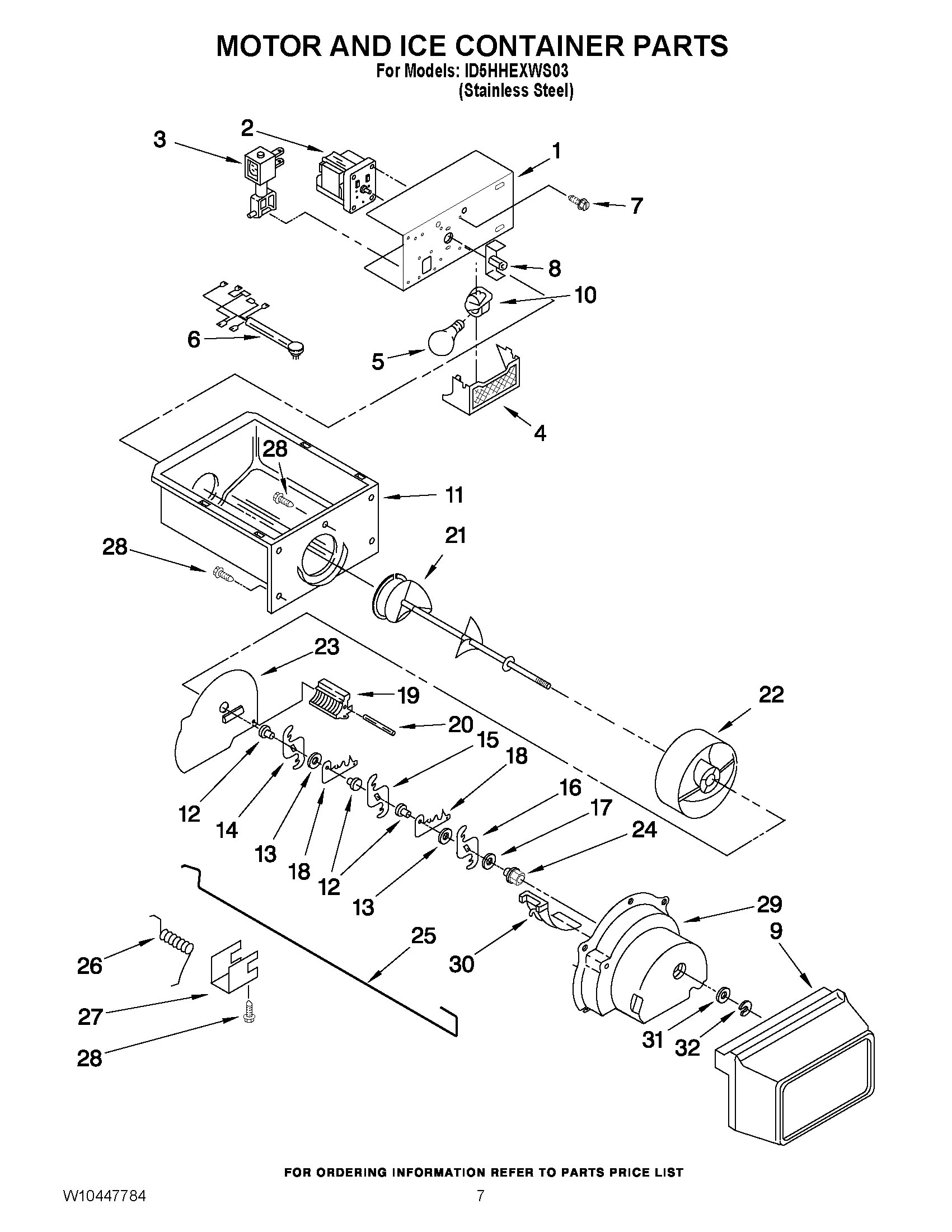 05 - MOTOR AND ICE CONTAINER PARTS