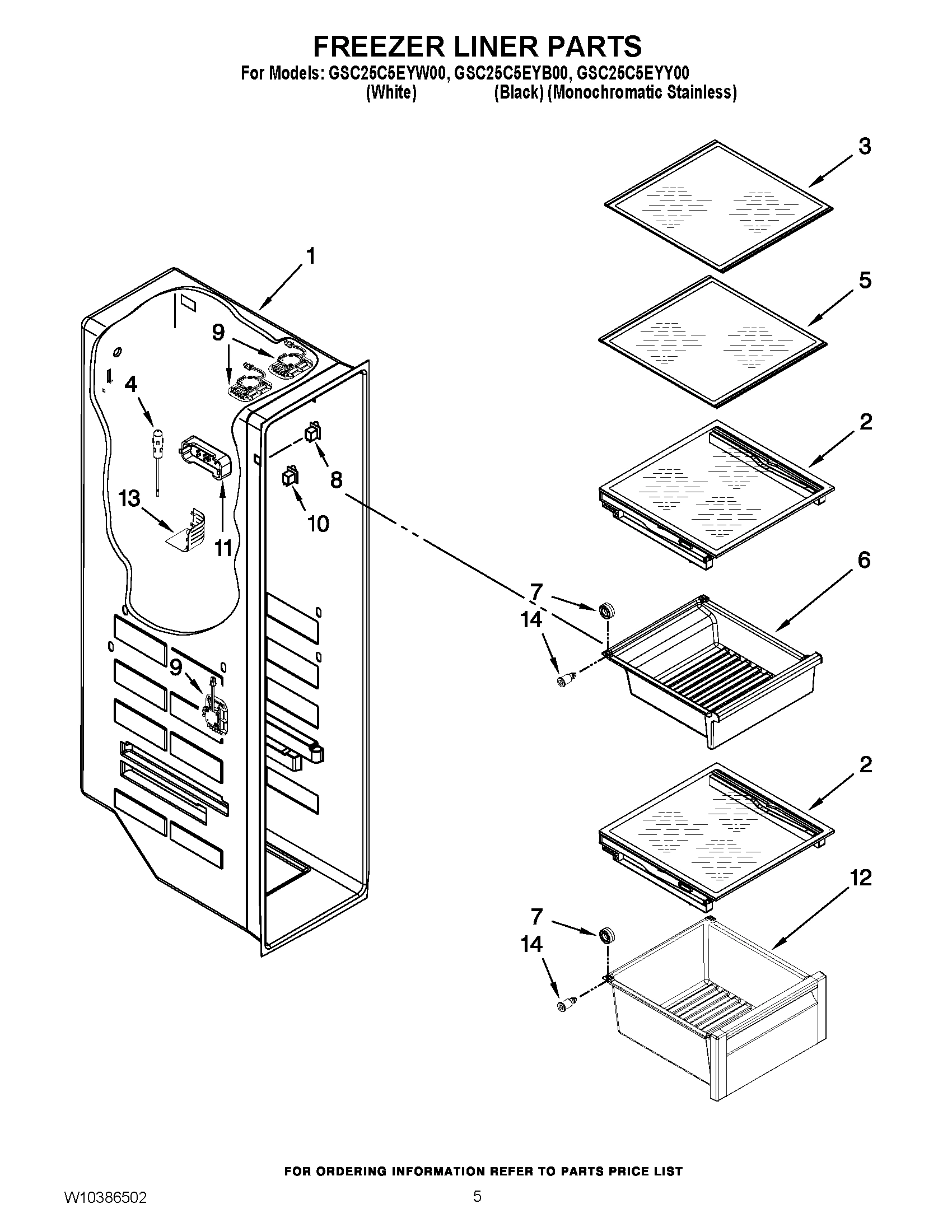 04 - FREEZER LINER PARTS