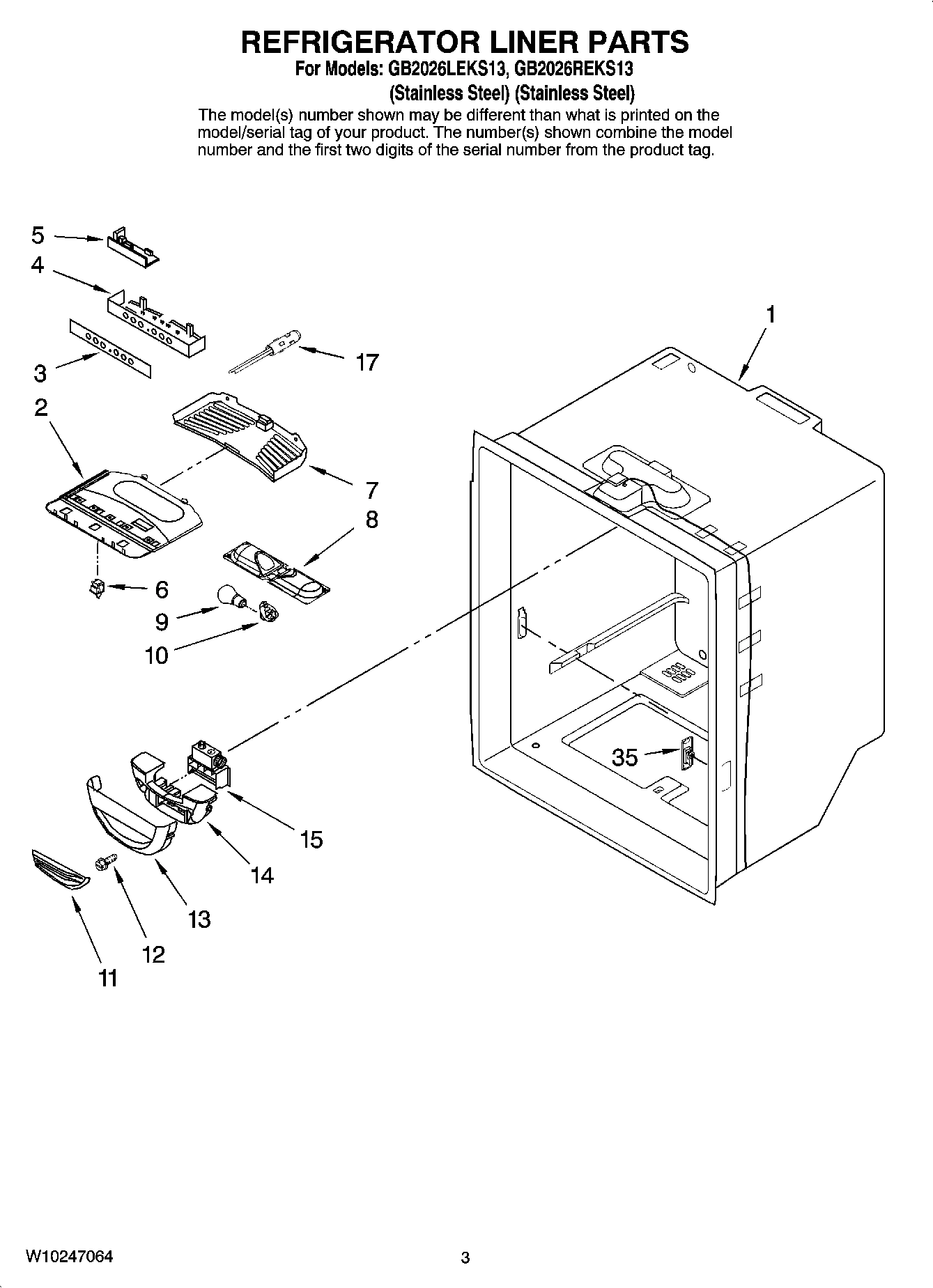 02 - REFRIGERATOR LINER PARTS