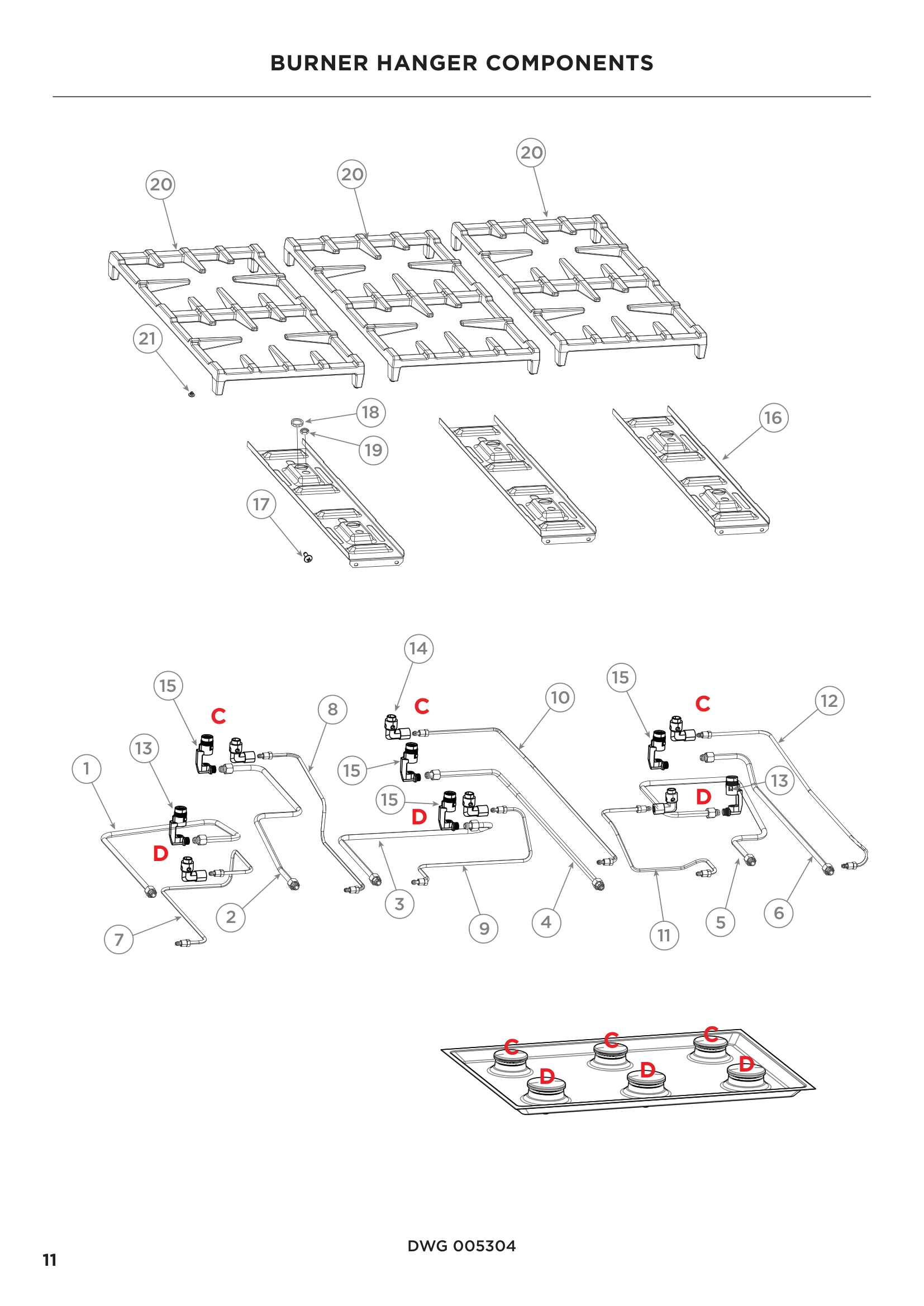 BURNER HANGER COMPONENTS