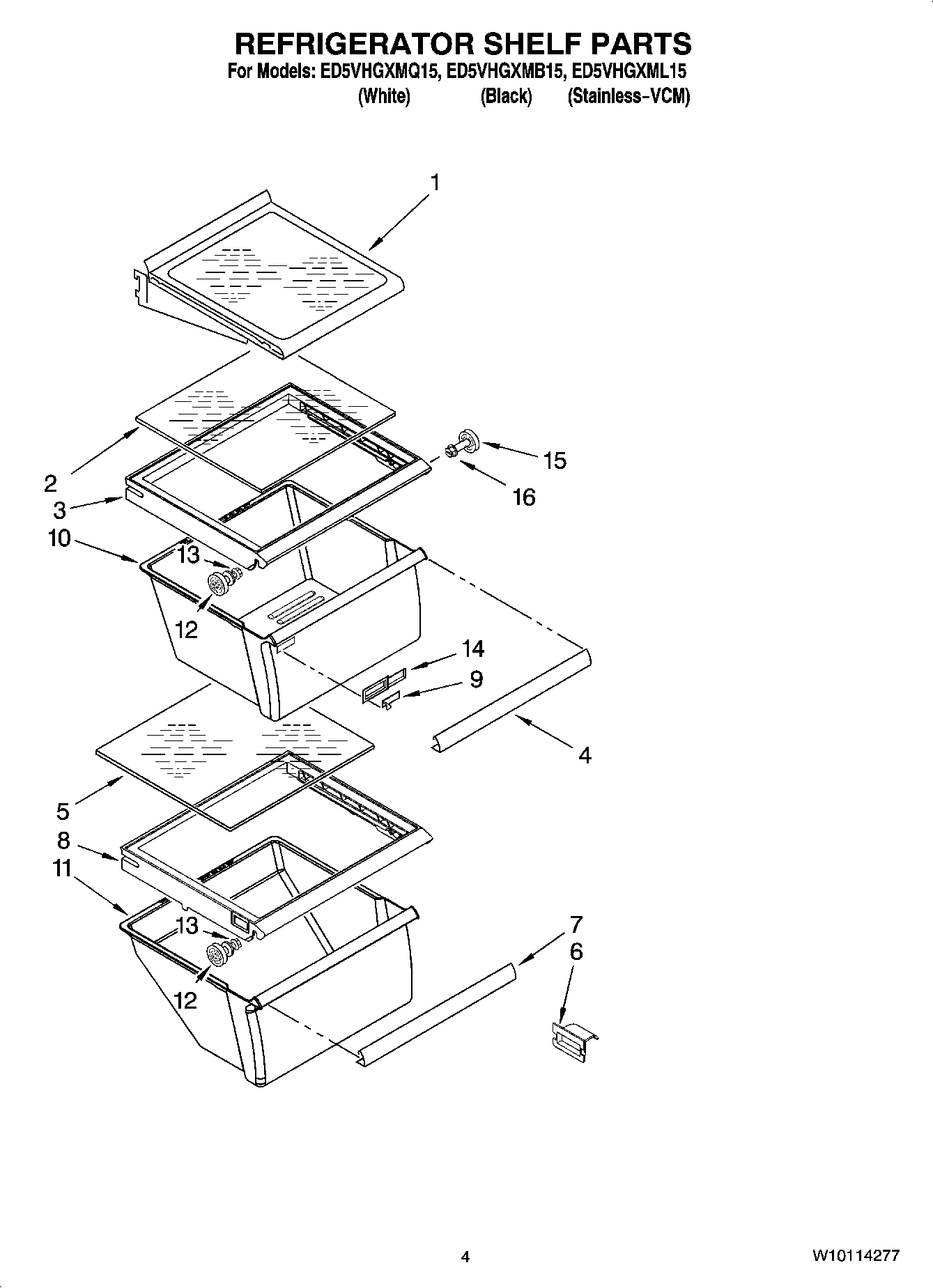 03 - REFRIGERATOR SHELF PARTS