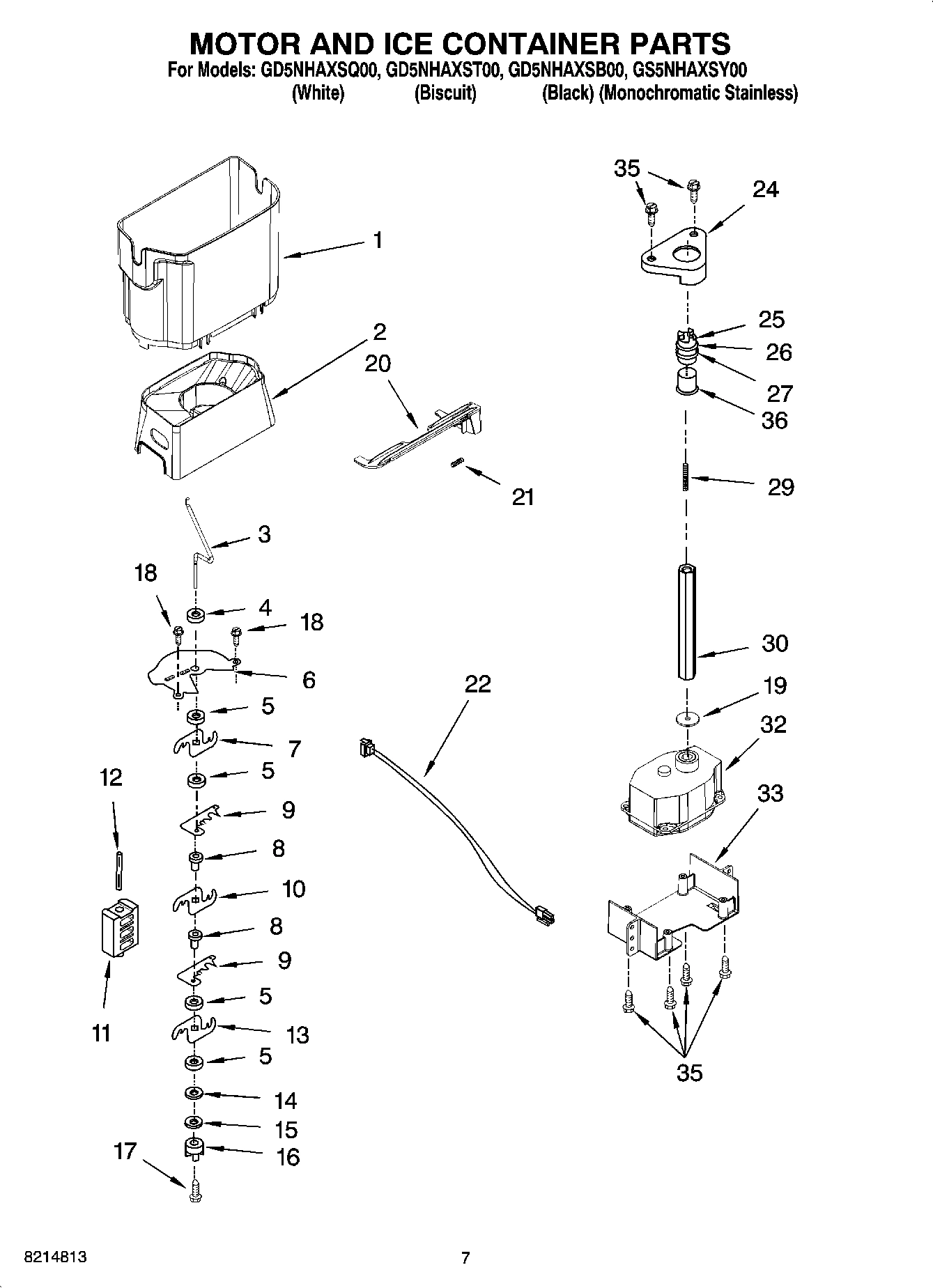 05 - MOTOR AND ICE CONTAINER PARTS
