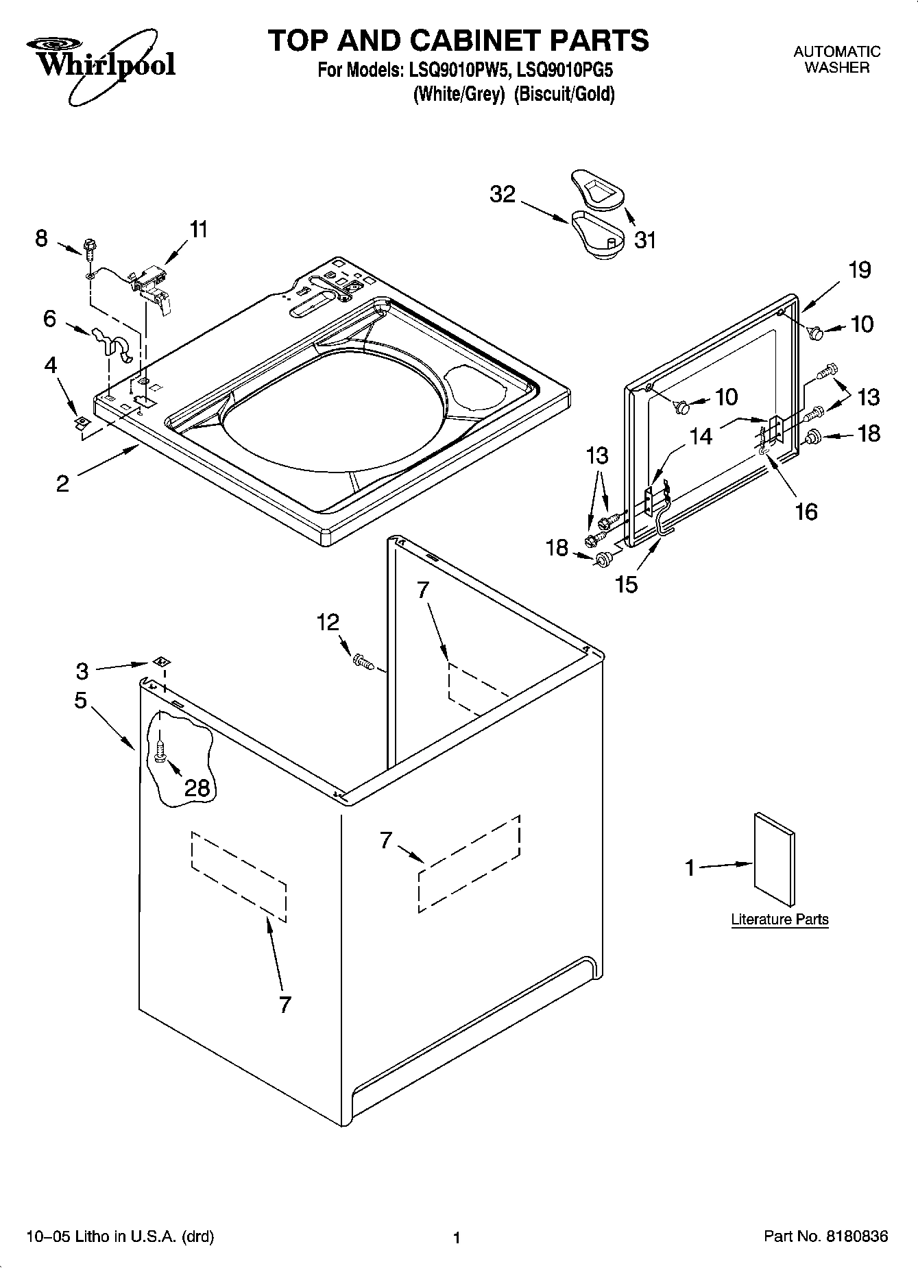 01 - TOP AND CABINET PARTS