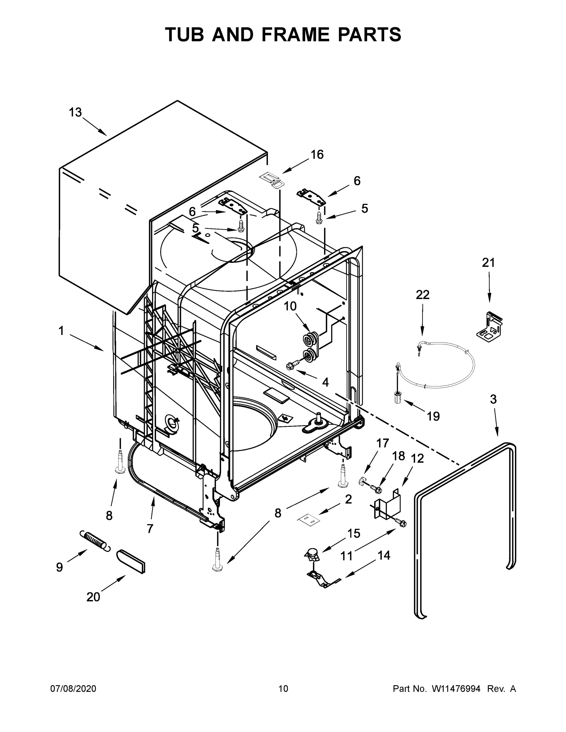06 - TUB AND FRAME PARTS