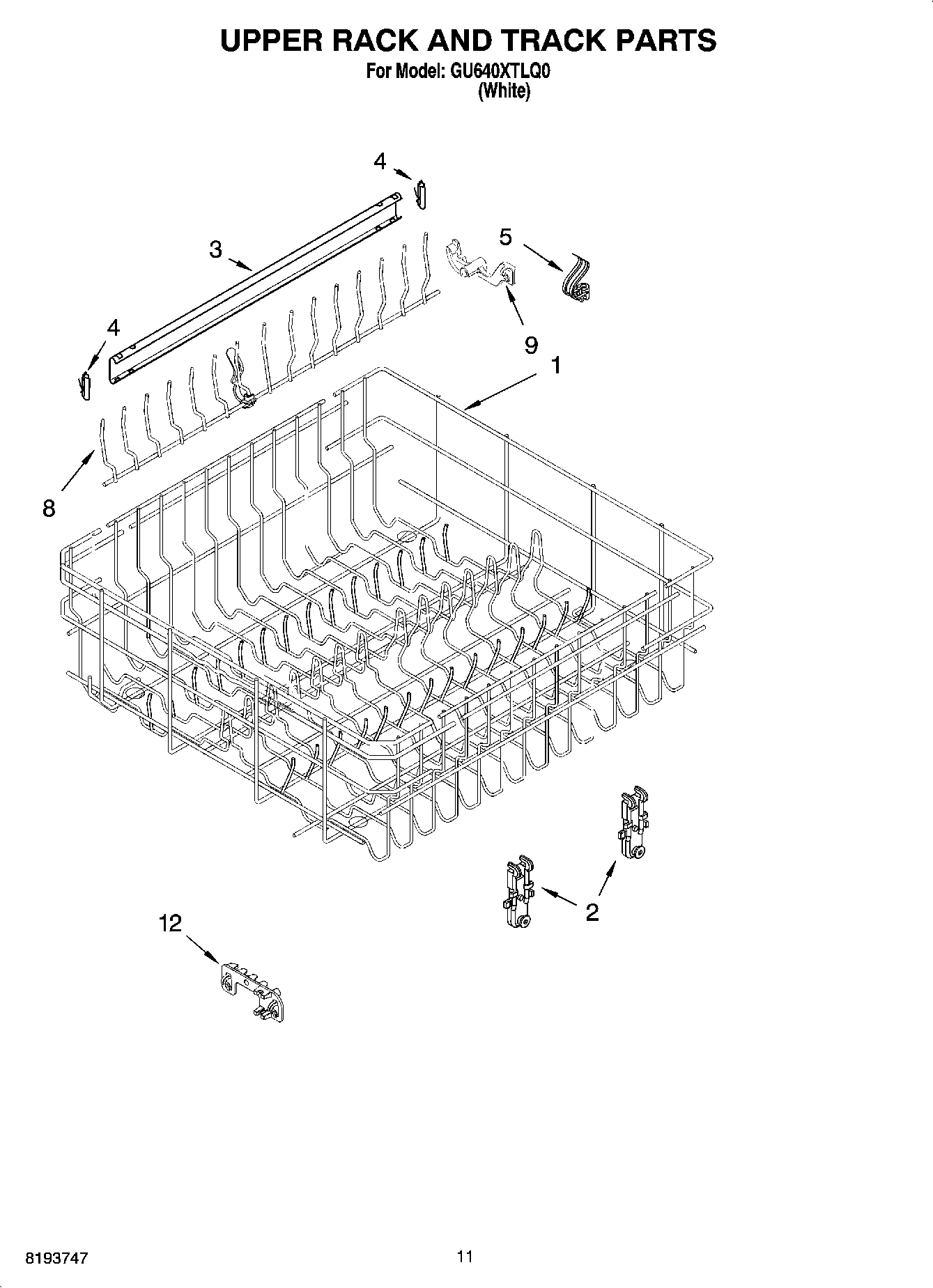 09 - UPPER RACK AND TRACK PARTS
