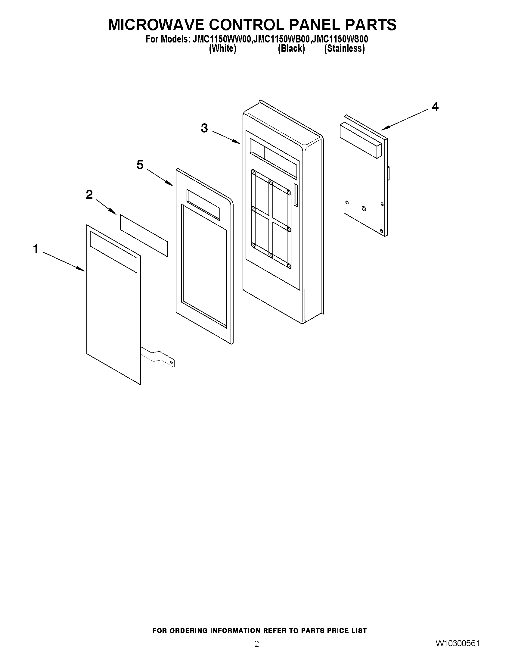 02 - MICROWAVE CONTROL PANEL PARTS