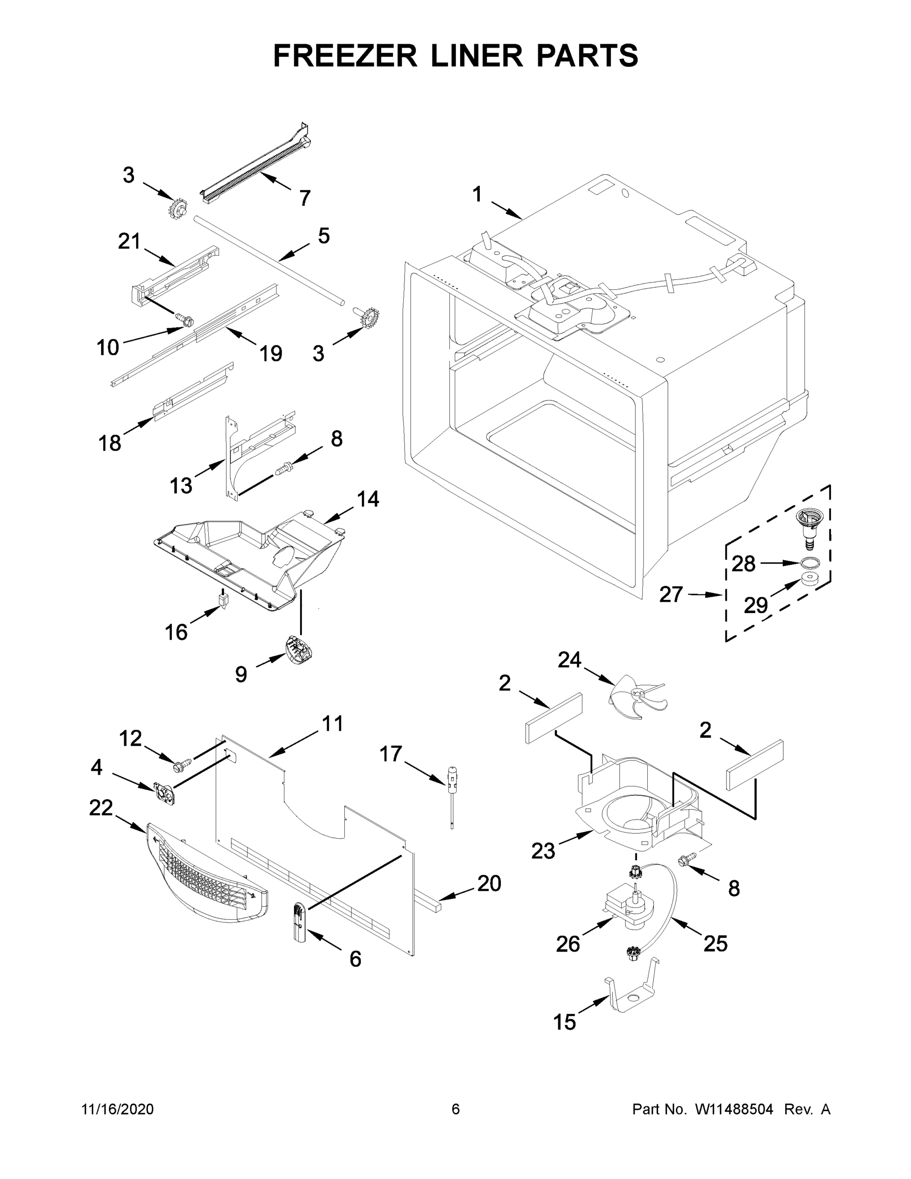 04 - FREEZER LINER PARTS