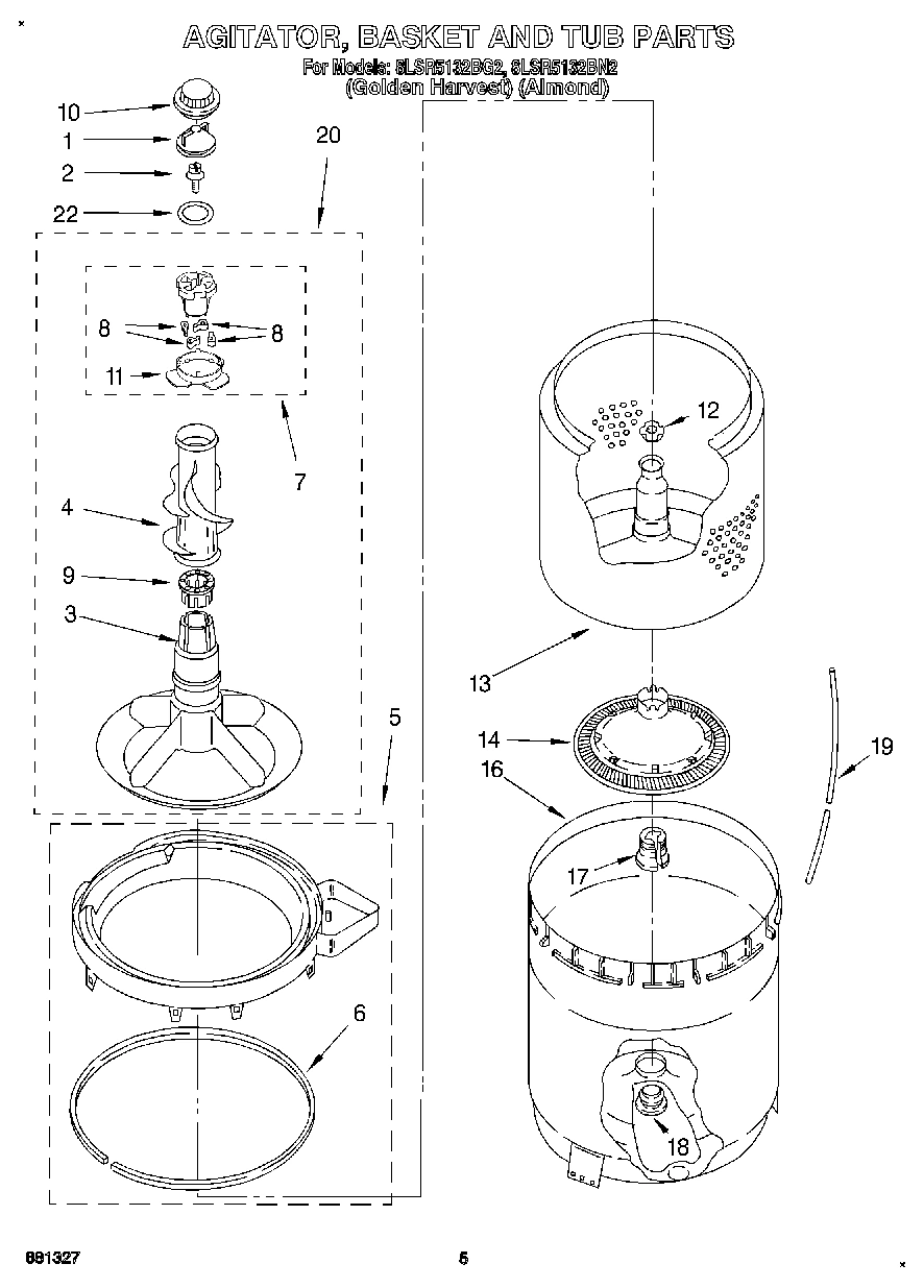 03 - AGITATOR, BASKET AND TUB
