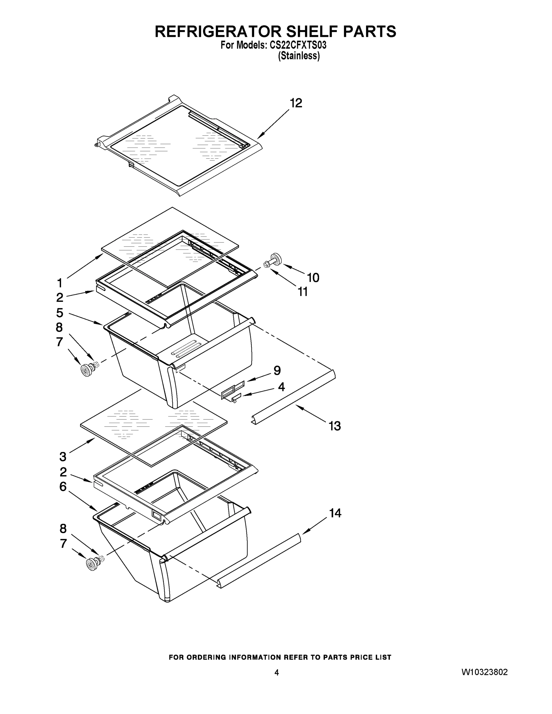 03 - REFRIGERATOR SHELF PARTS