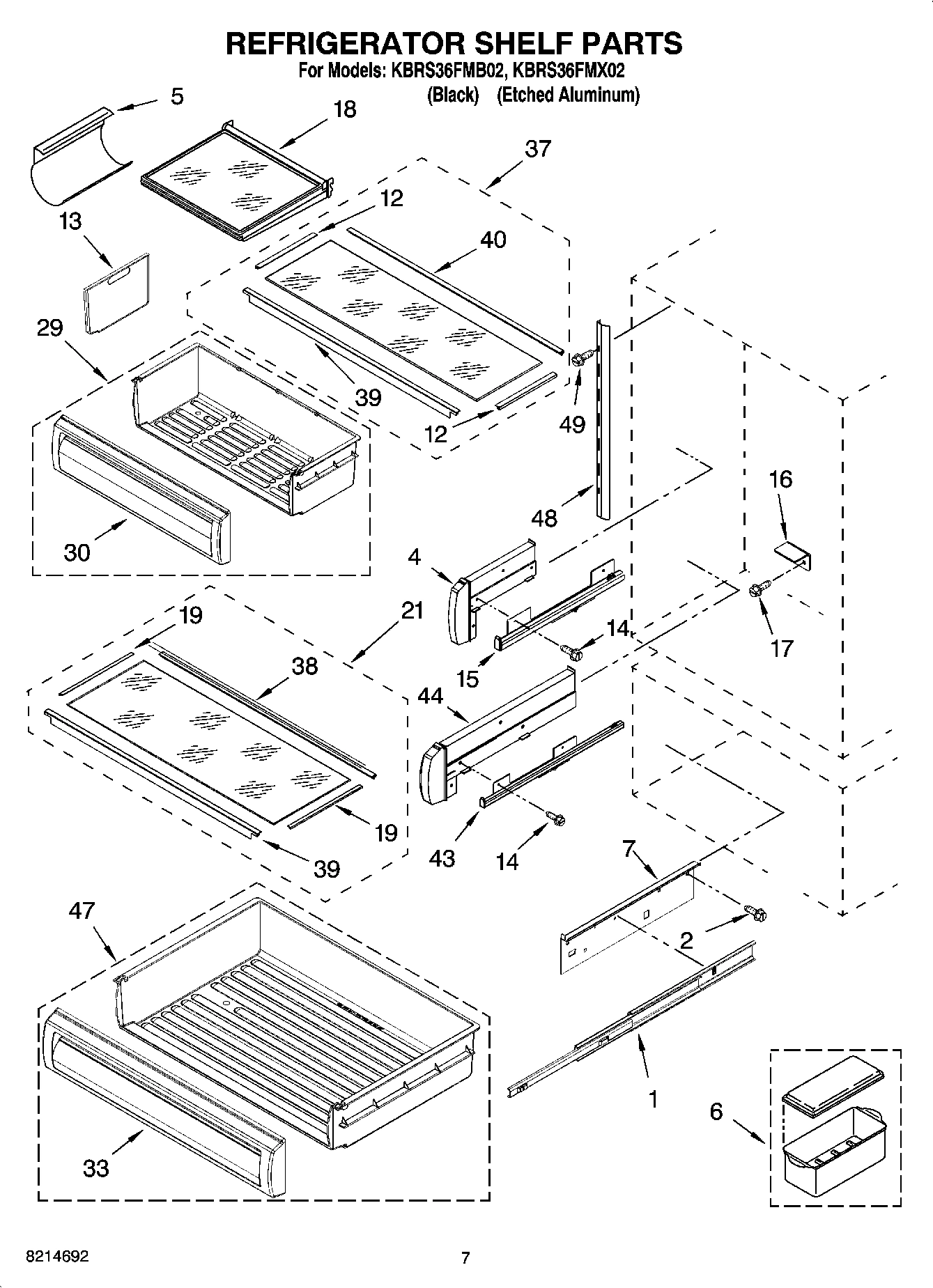 05 - REFRIGERATOR SHELF PARTS