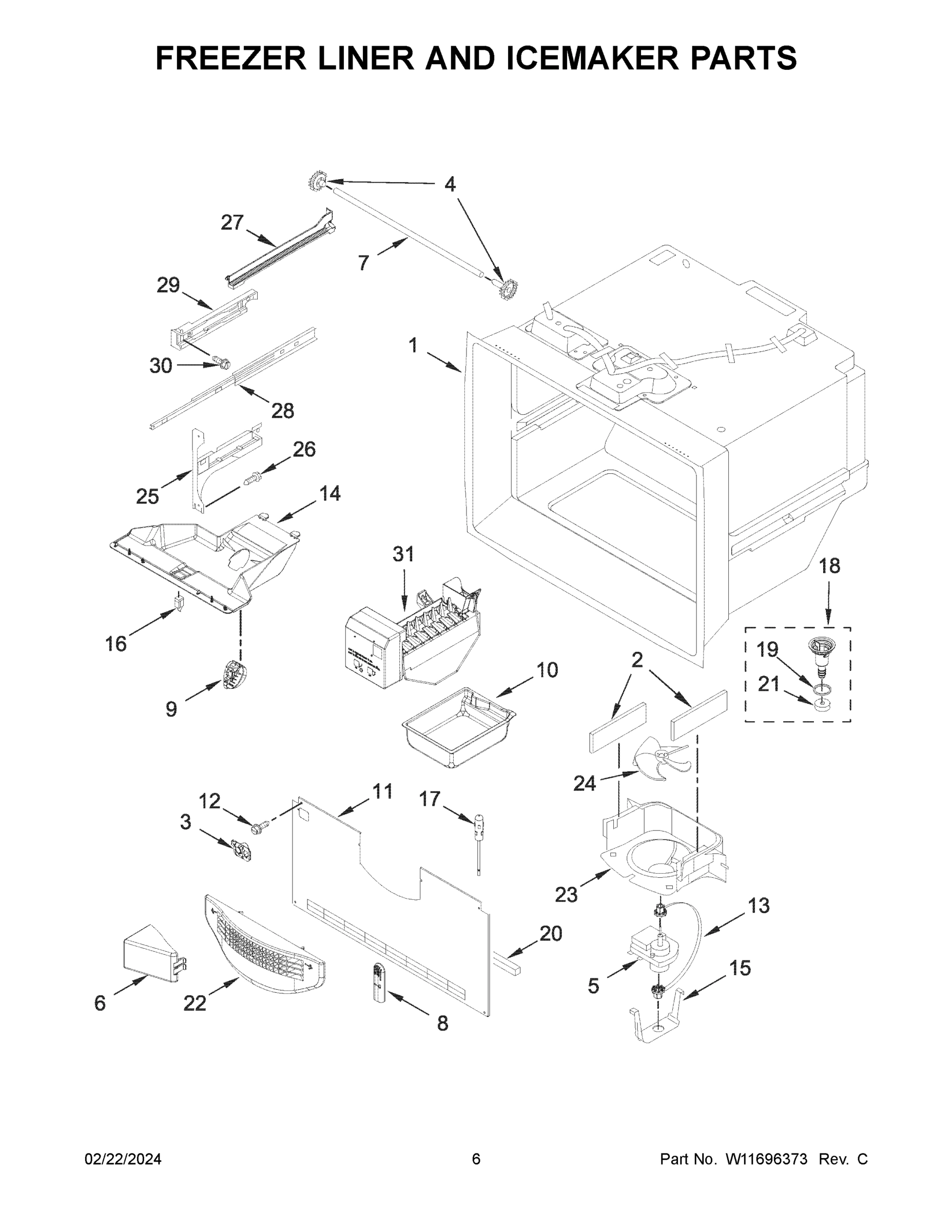 04 - FREEZER LINER AND ICEMAKER PARTS
