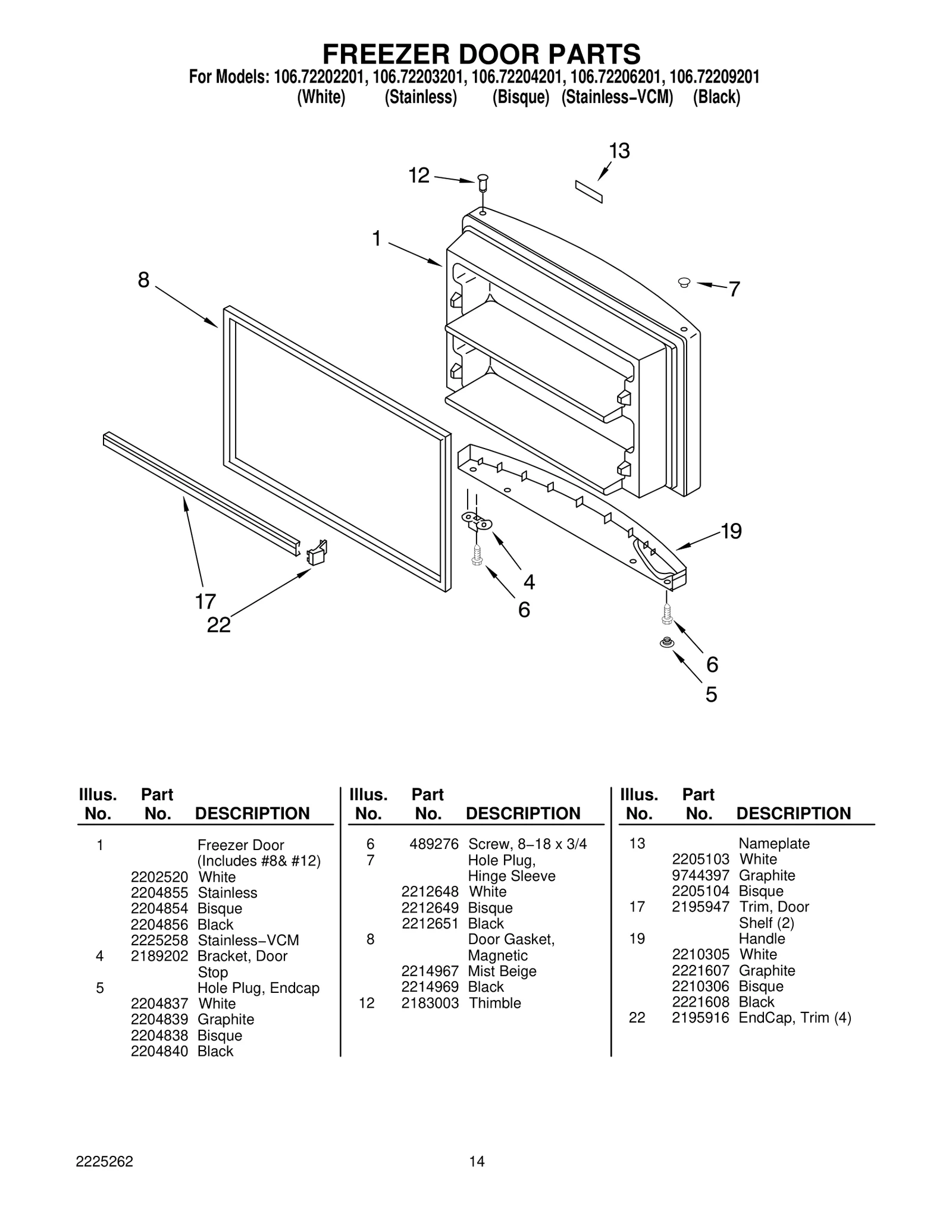FREEZER DOOR PARTS