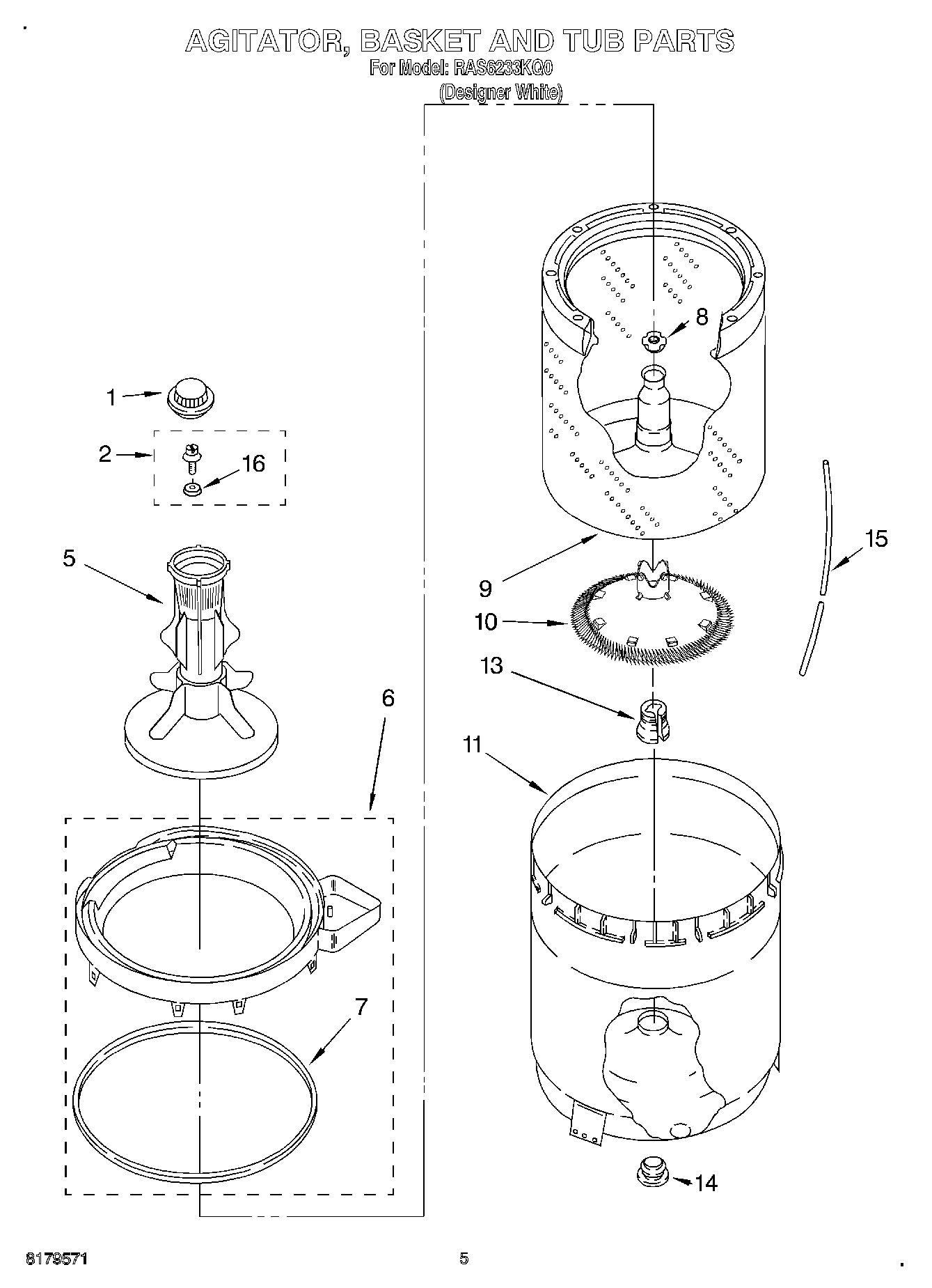 03 - AGITATOR, BASKET AND TUB