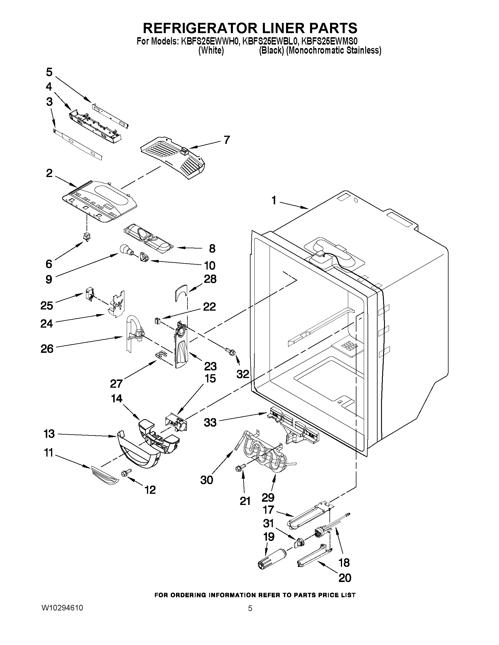 03 - REFRIGERATOR LINER PARTS