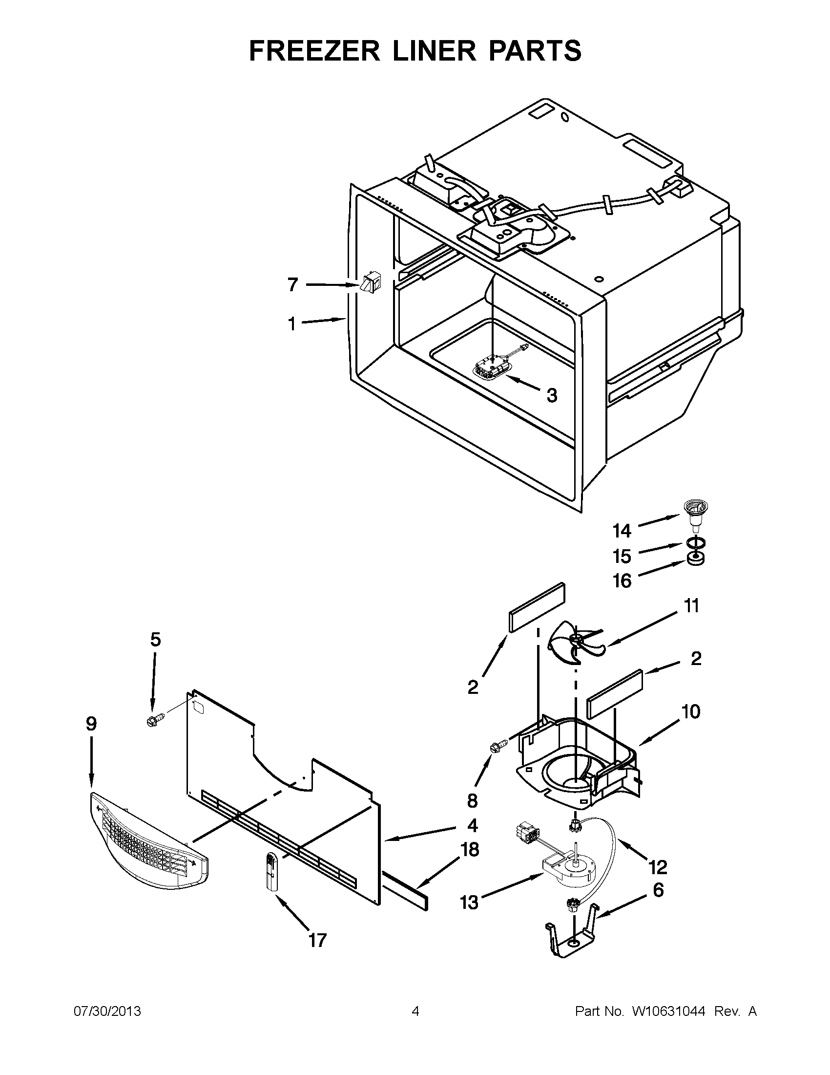 02 - FREEZER LINER PARTS