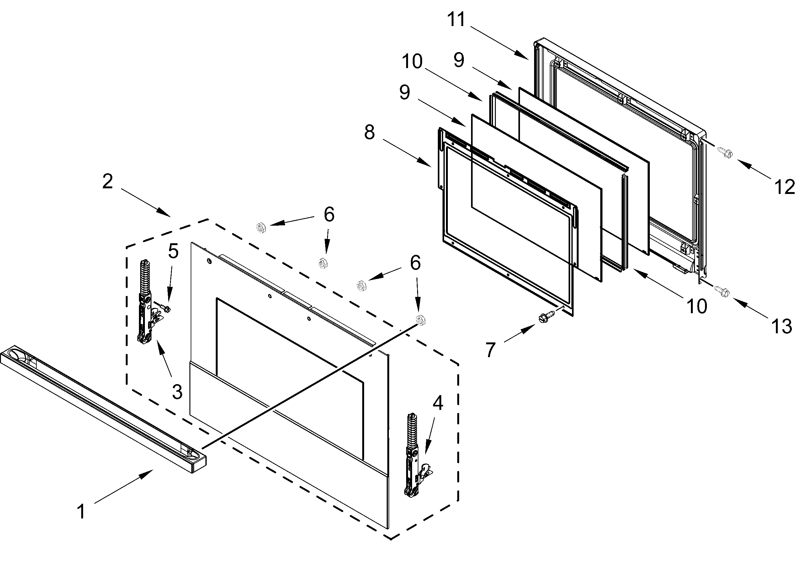 UPPER OVEN DOOR PARTS
