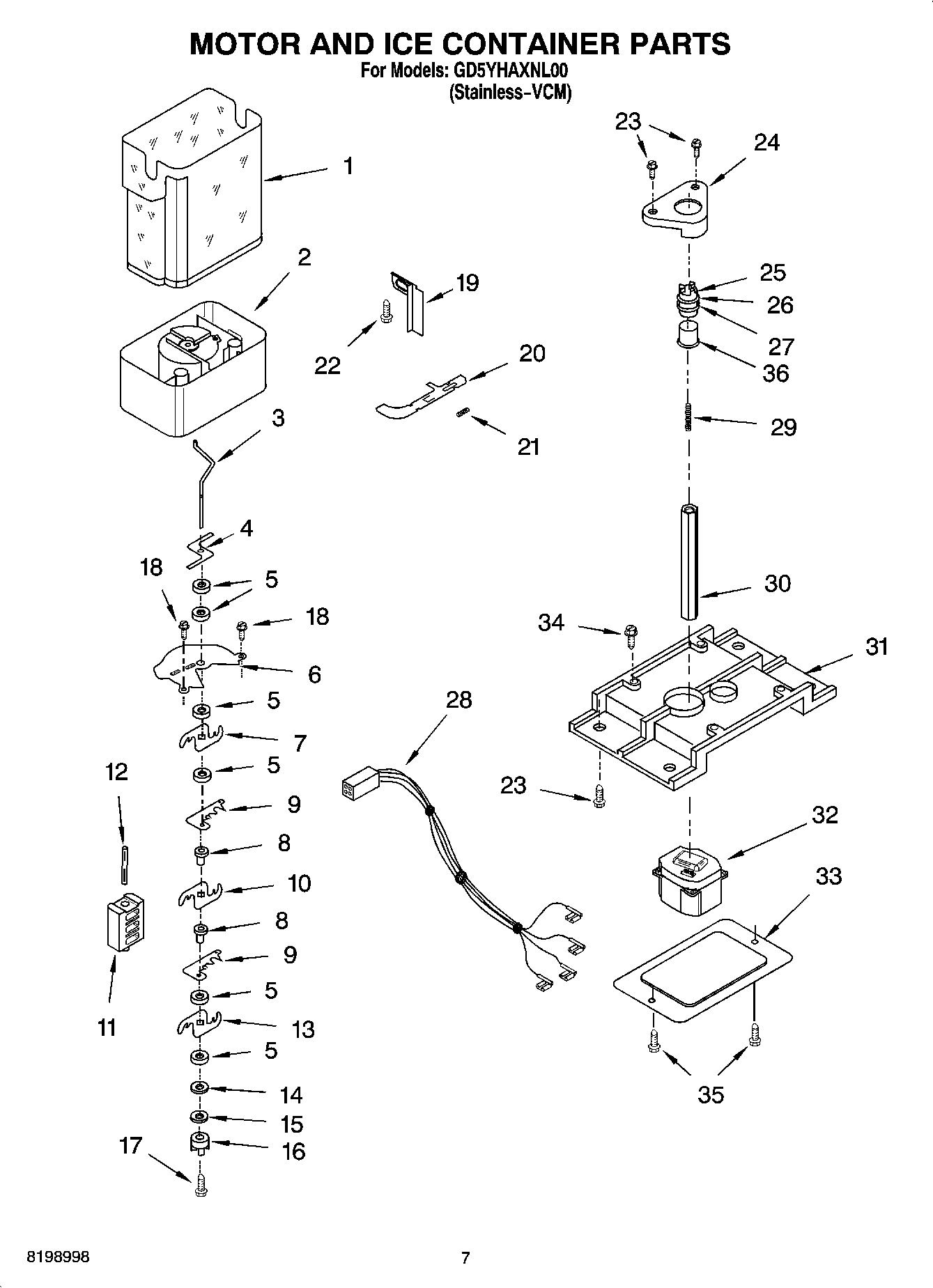 05 - MOTOR AND ICE CONTAINER PARTS