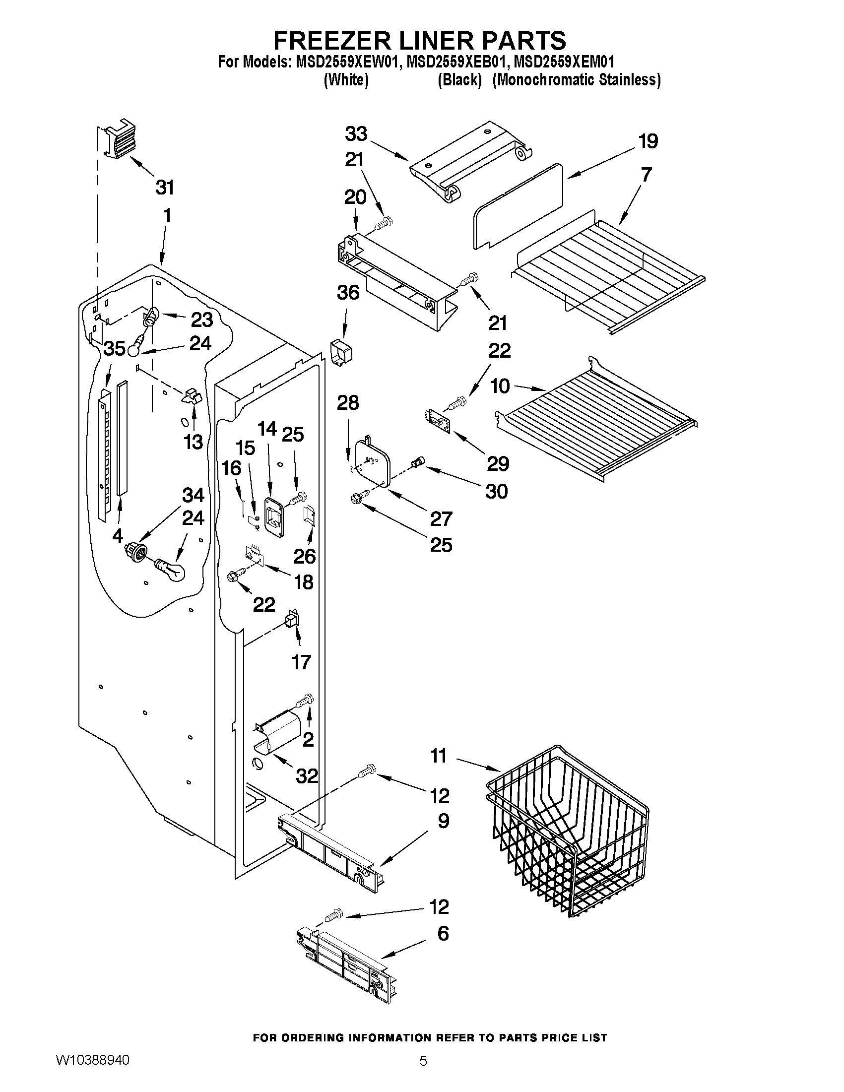 04 - FREEZER LINER PARTS
