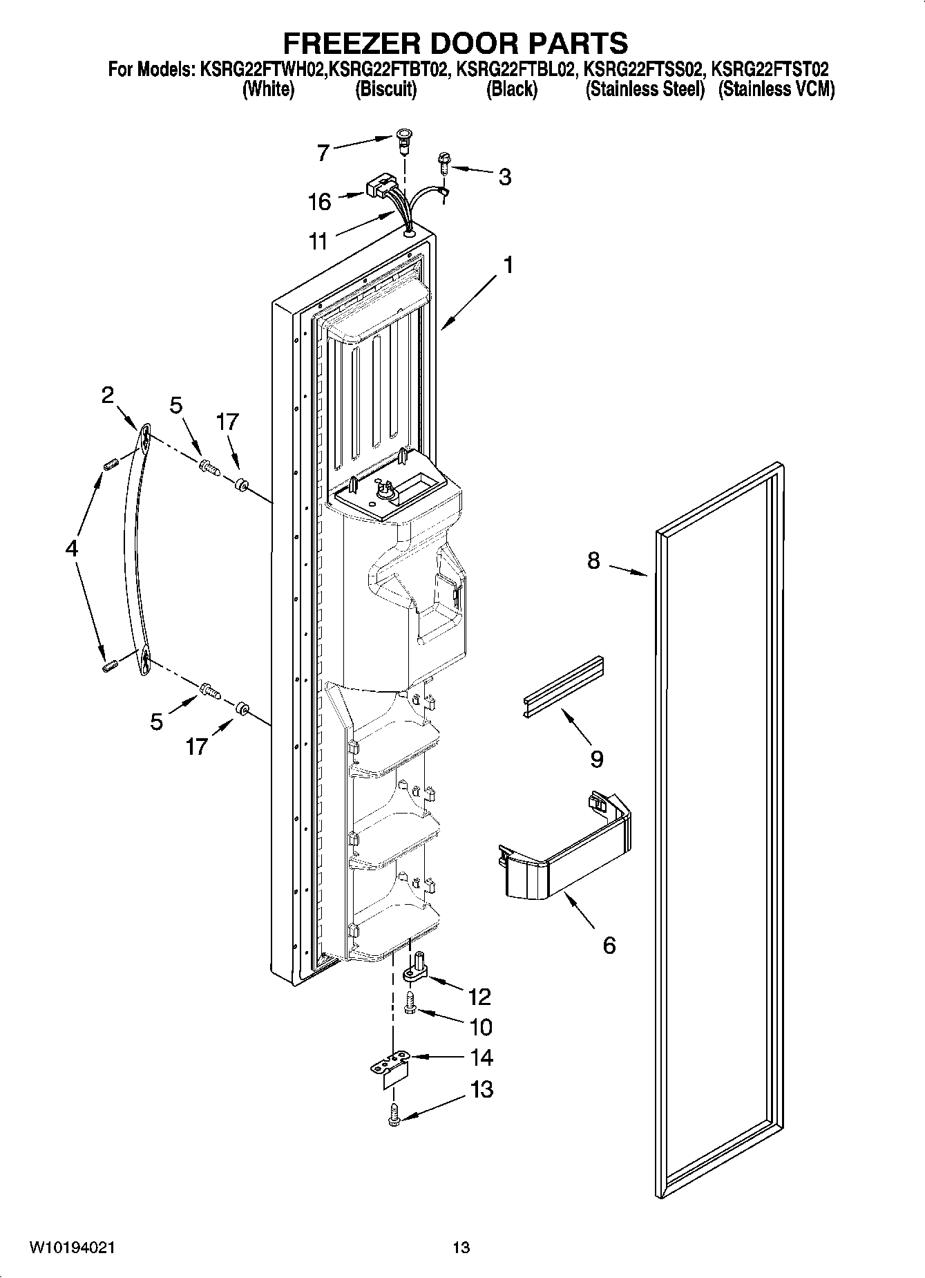 08 - FREEZER DOOR PARTS