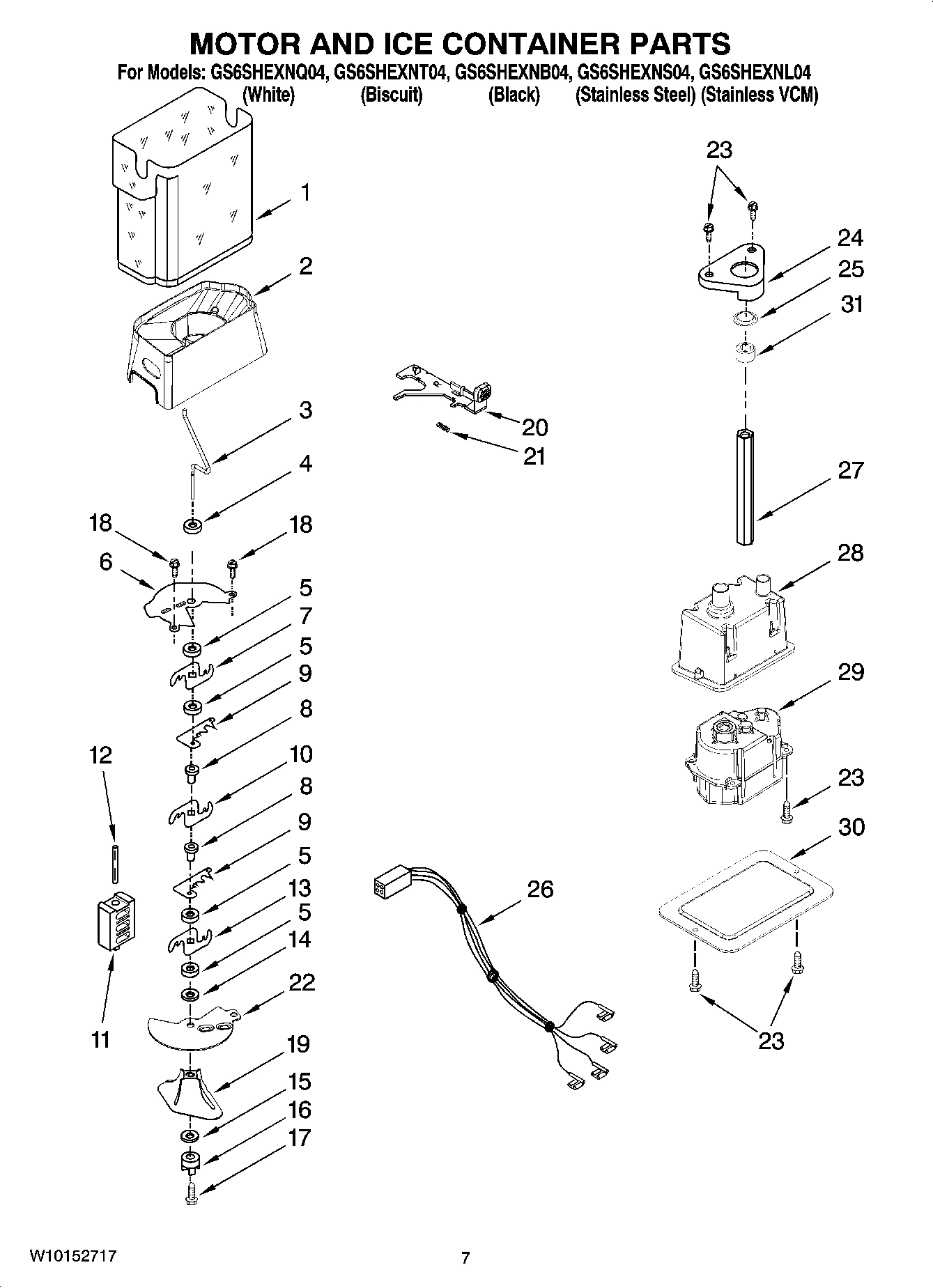 05 - MOTOR AND ICE CONTAINER PARTS