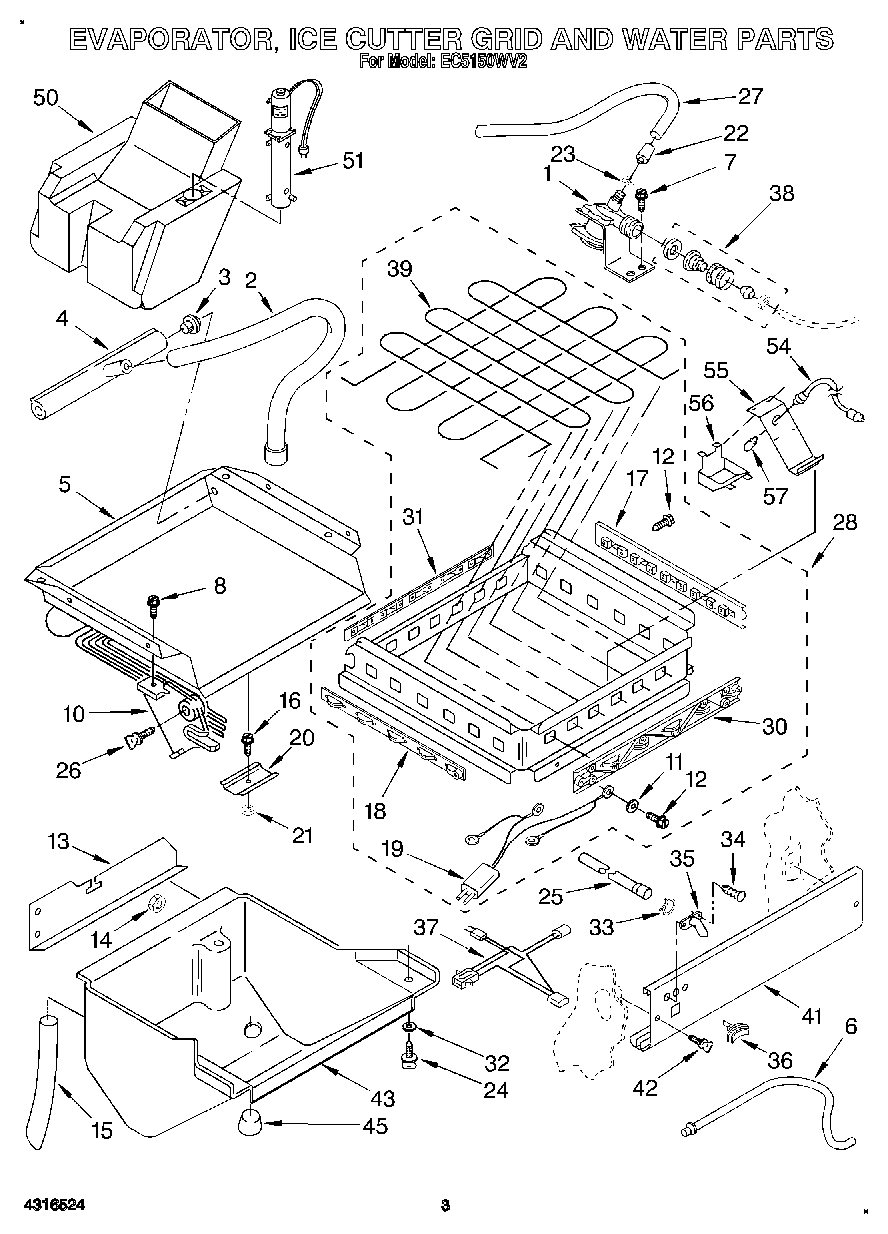 02 - EVAPORATOR, ICE CUTTER GRID AND WATER