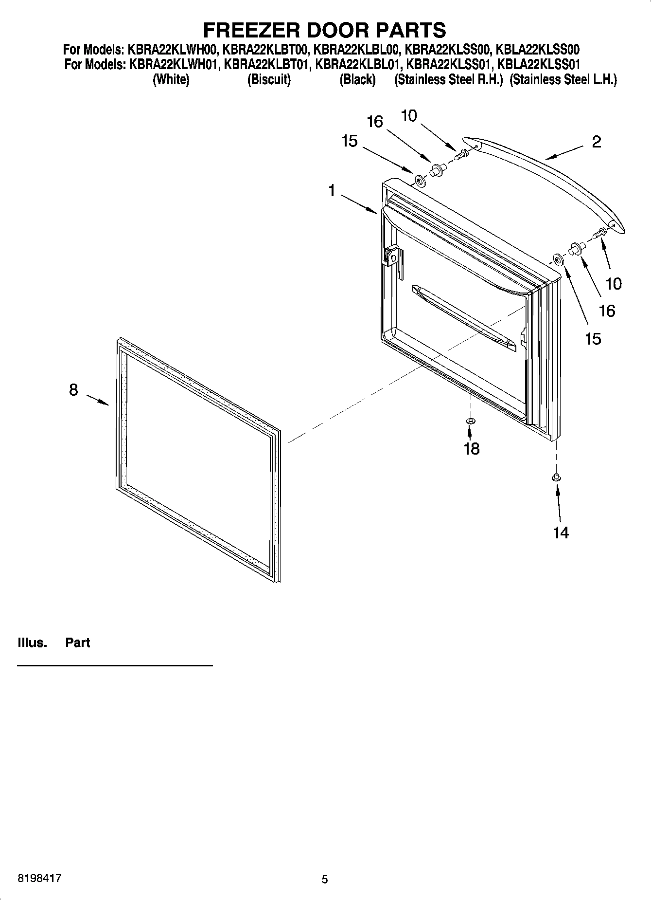 03 - FREEZER DOOR PARTS