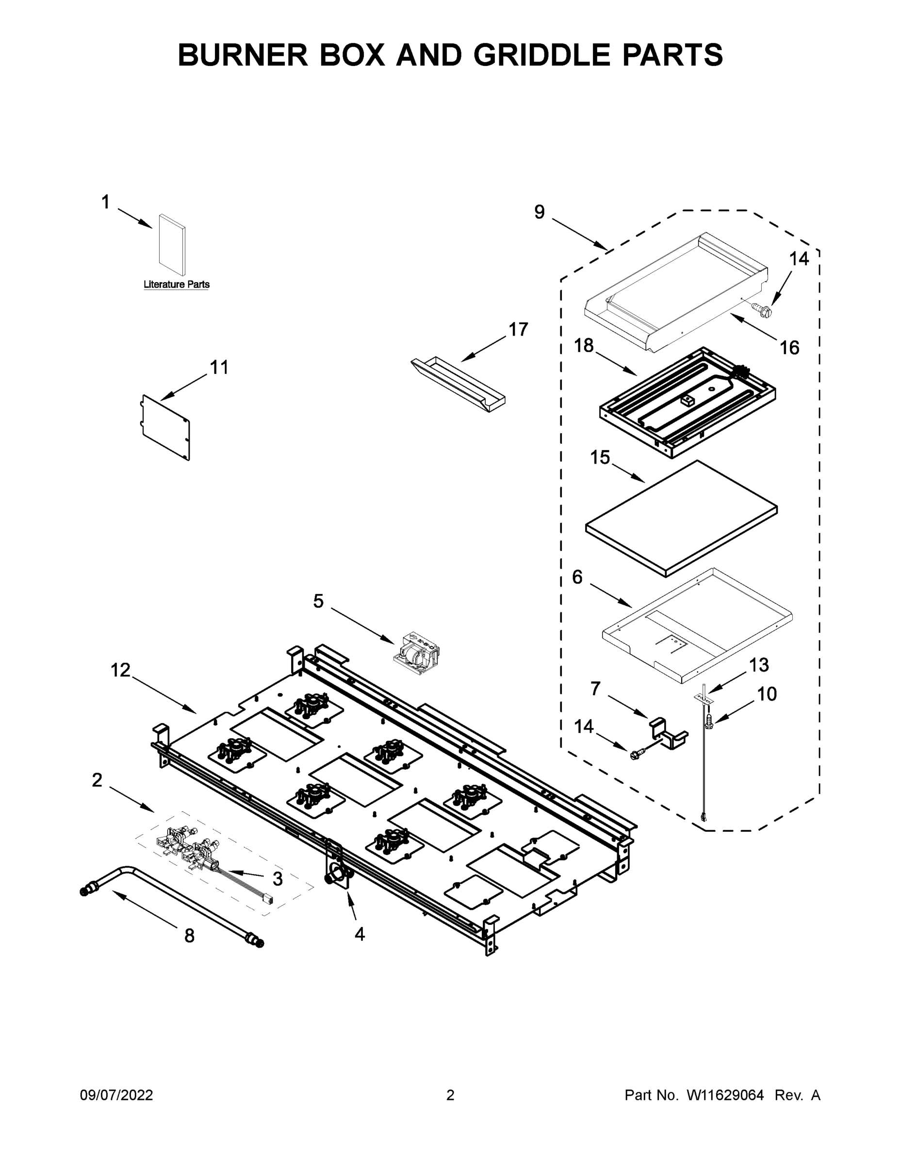 02 - BURNER BOX AND GRIDDLE PARTS