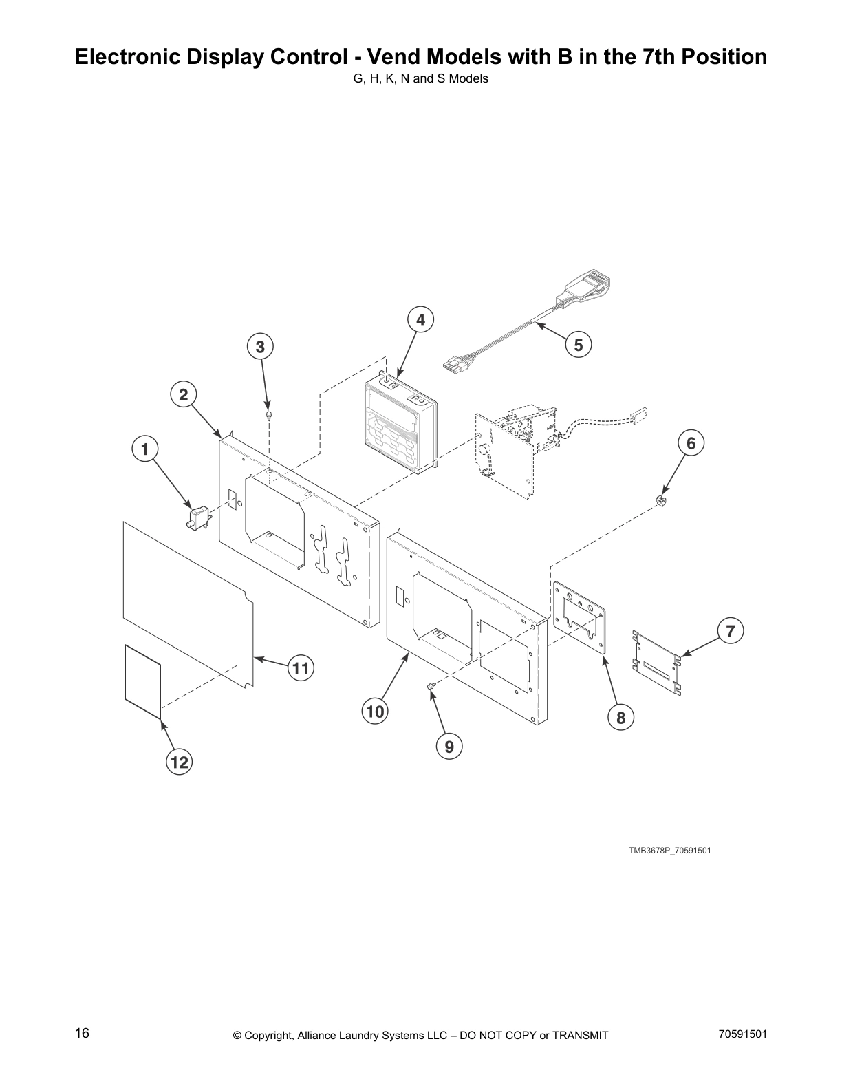 Electronic Display Control - Vend Models with B in the 7th Position