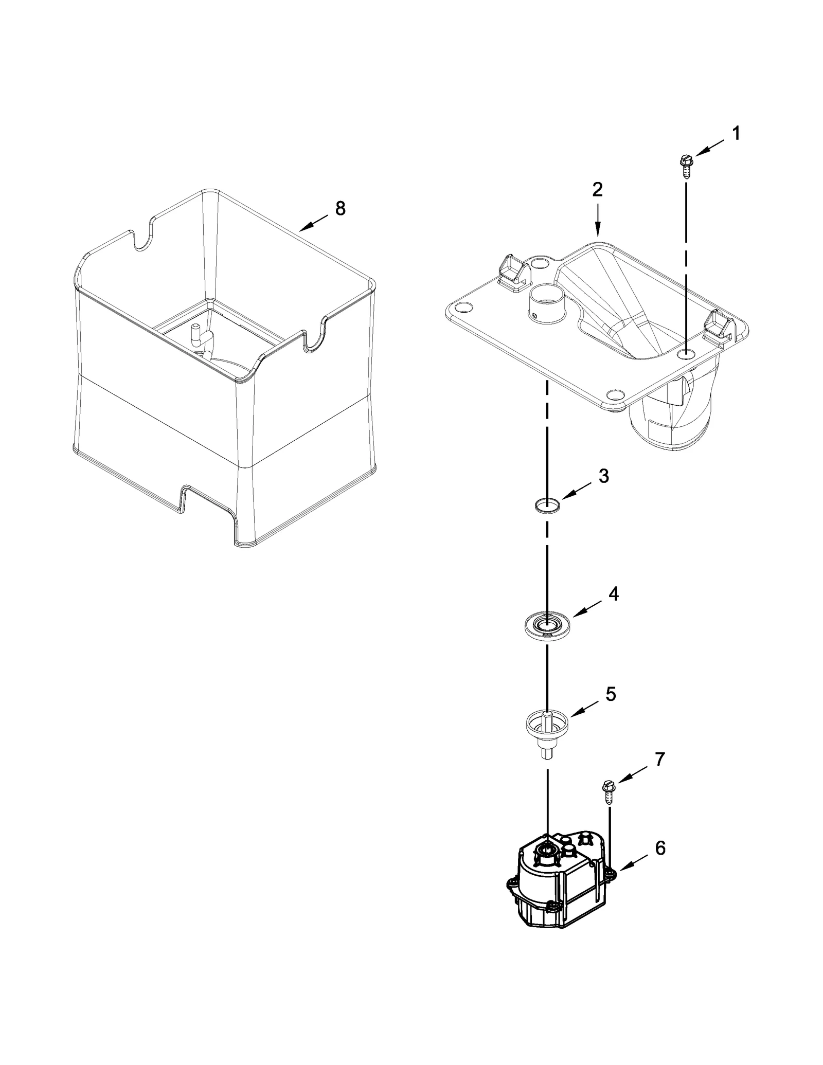 MOTOR AND ICE CONTAINER PARTS
