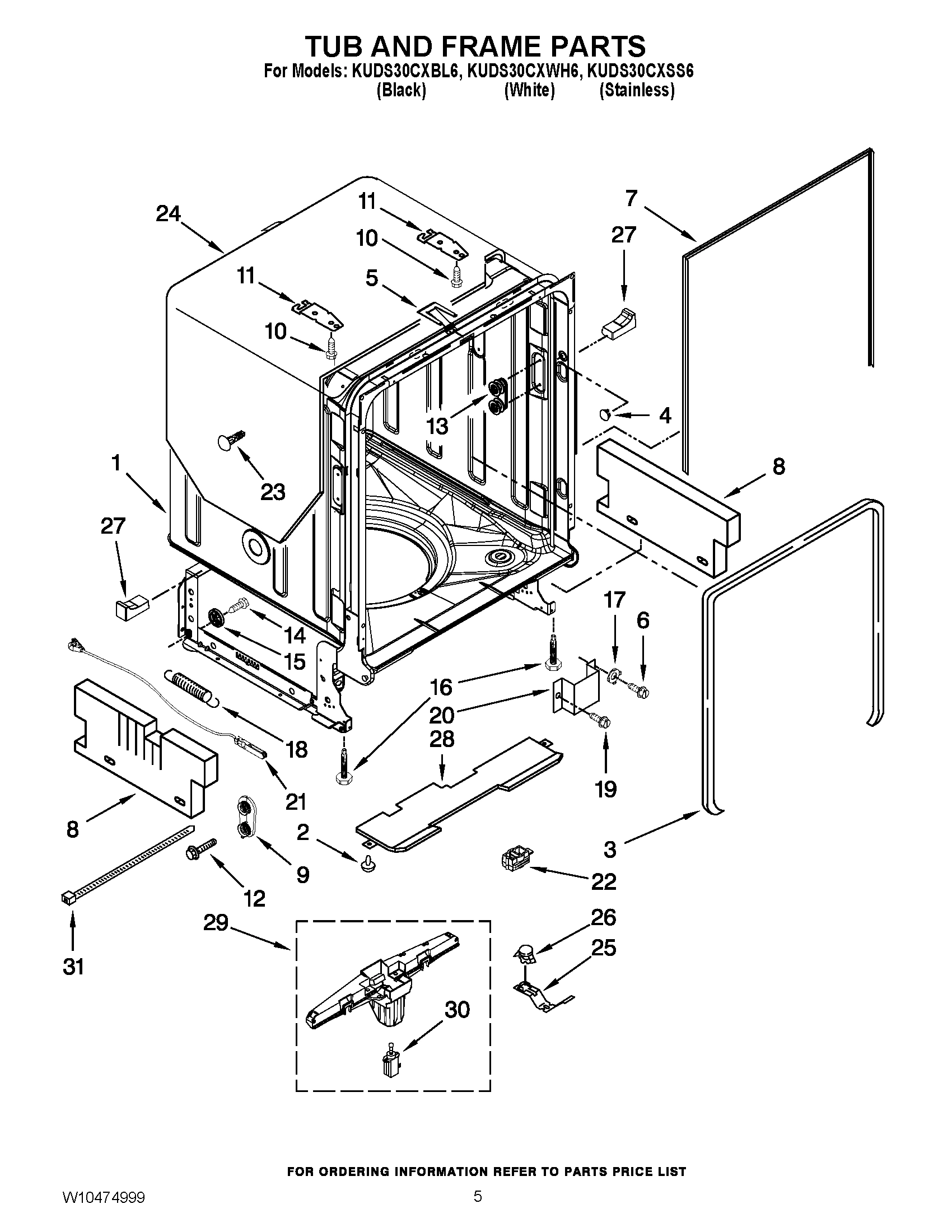 05 - TUB AND FRAME PARTS