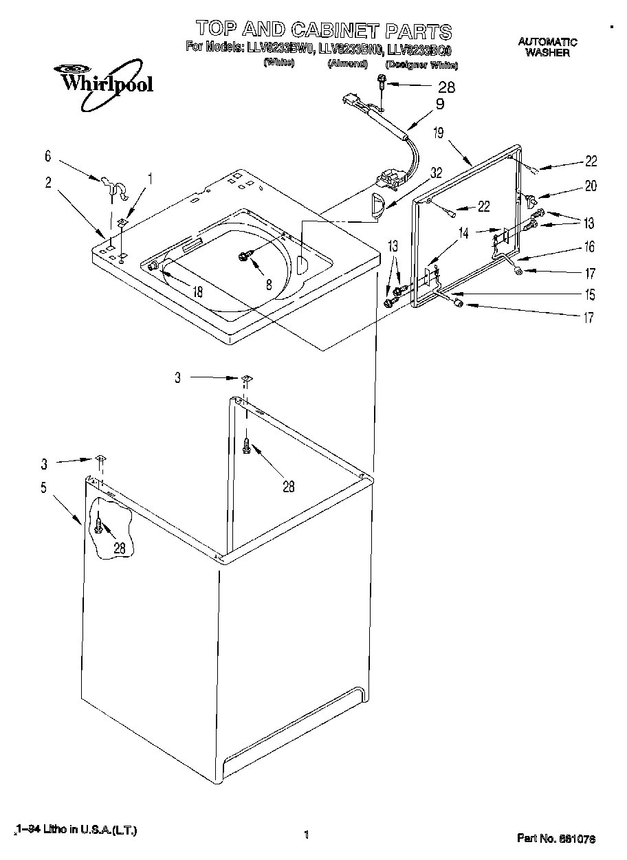 01 - TOP AND CABINET, LIT/OPTIONAL