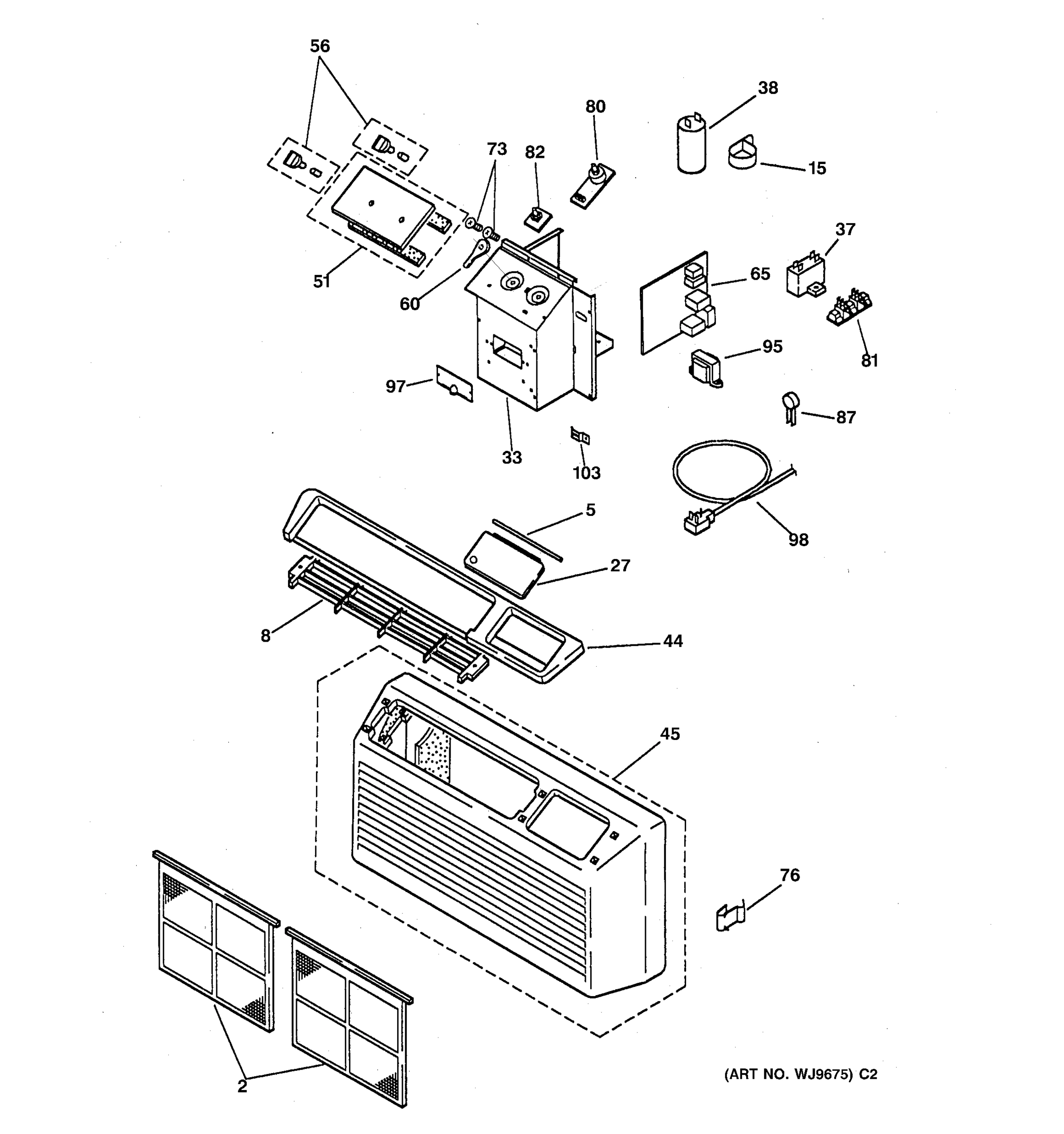 CONTROLS & GRILL ASSEMBLY
