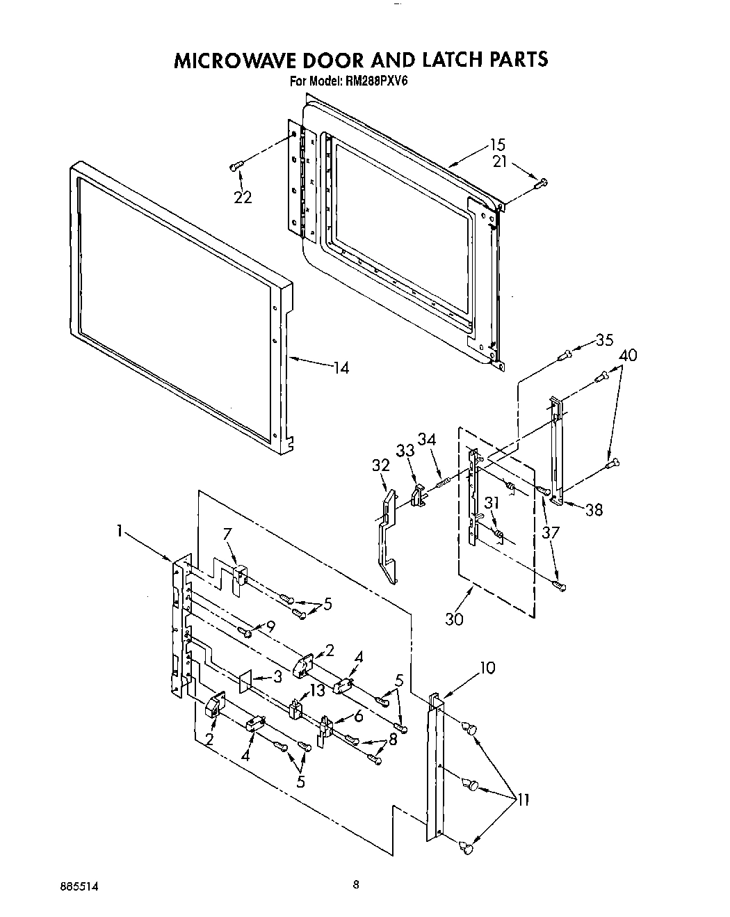 06 - MICROWAVE DOOR AND LATCH