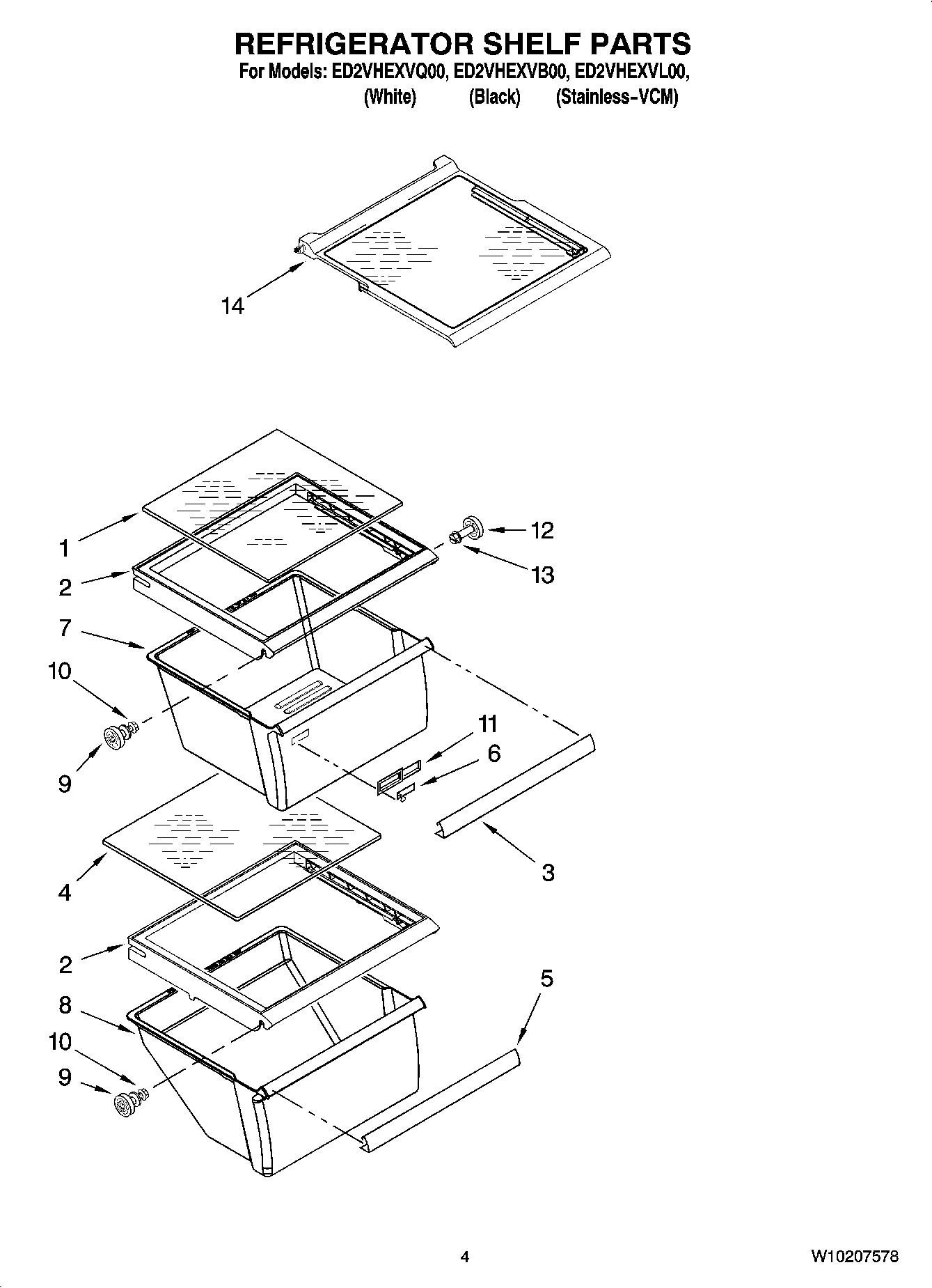 03 - REFRIGERATOR SHELF PARTS