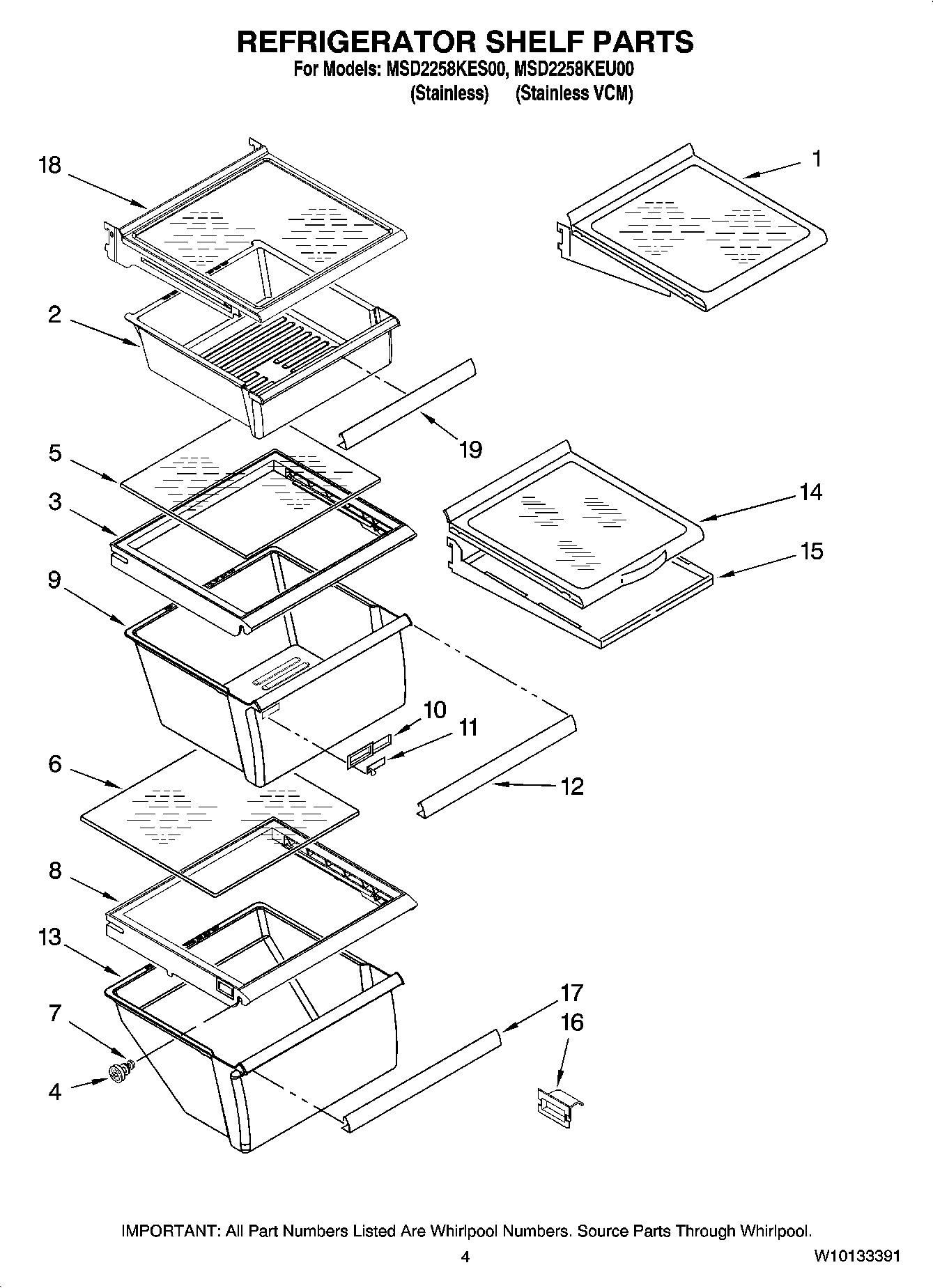 03 - REFRIGERATOR SHELF PARTS
