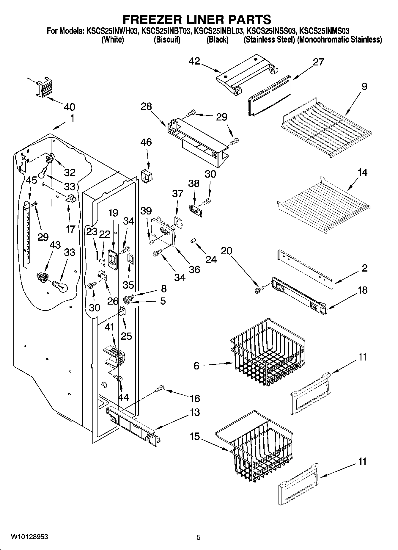 04 - FREEZER LINER PARTS