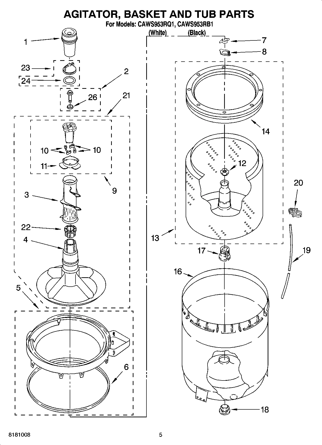 03 - AGITATOR, BASKET AND TUB PARTS