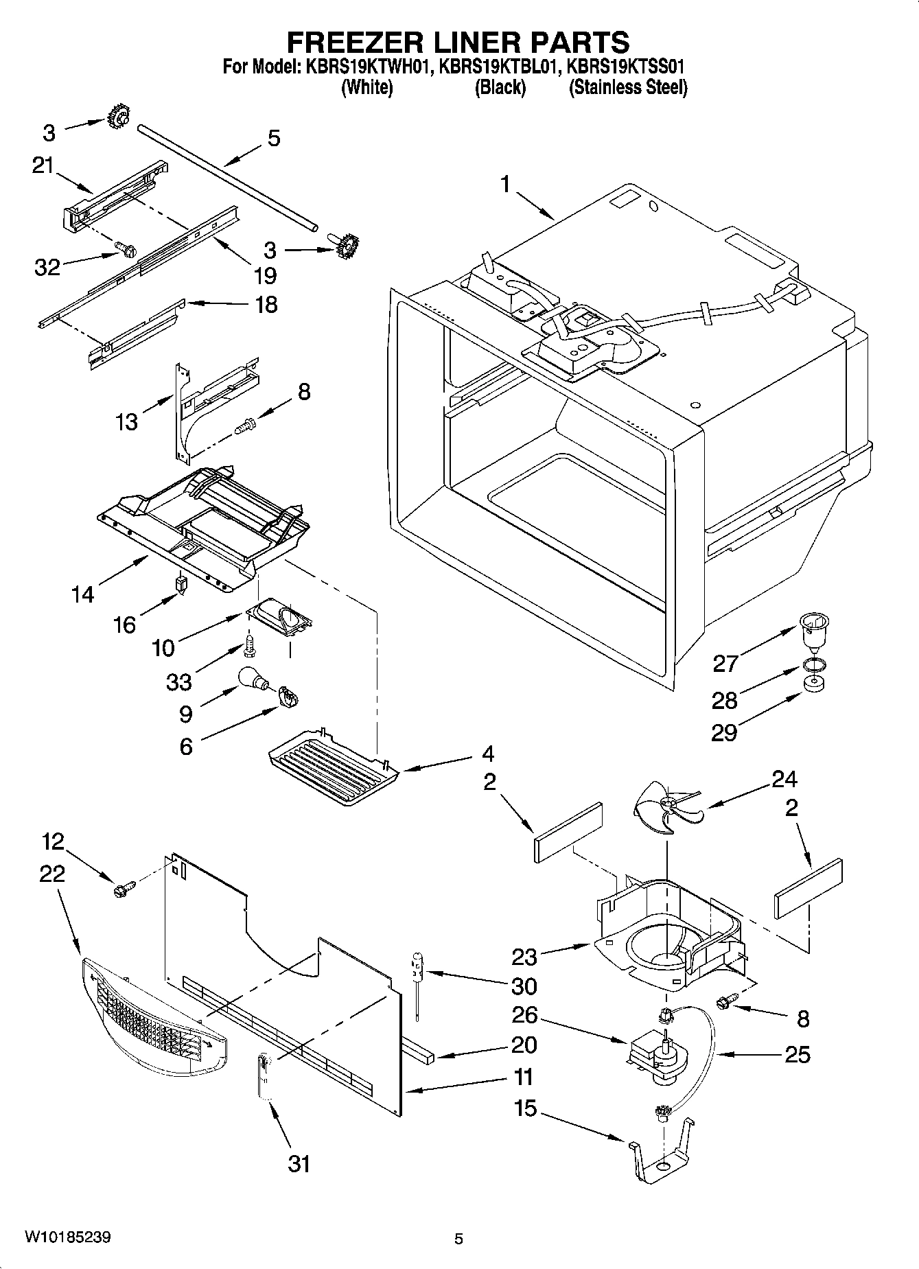 03 - FREEZER LINER PARTS