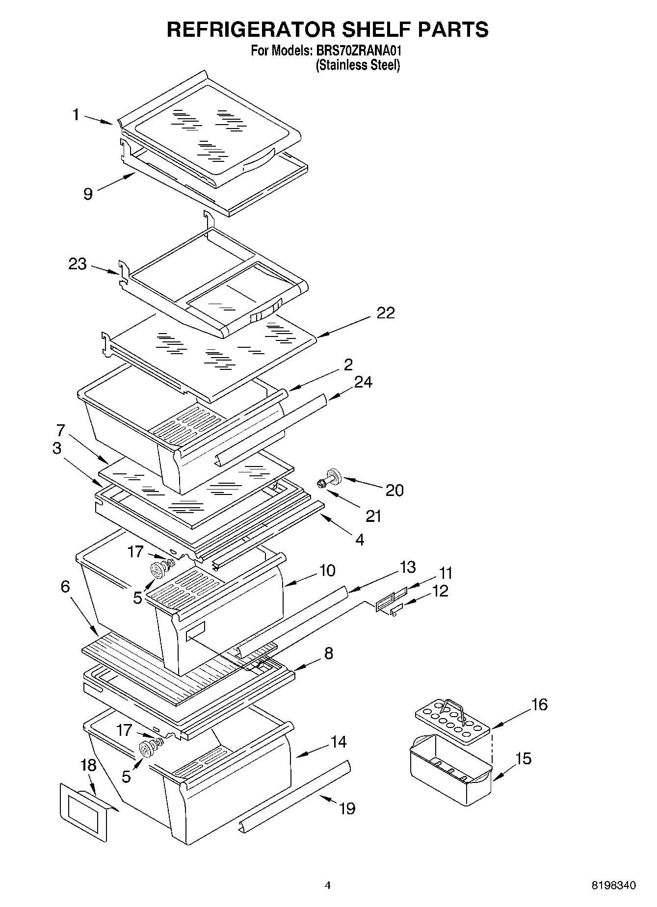 03 - REFRIGERATOR SHELF PARTS