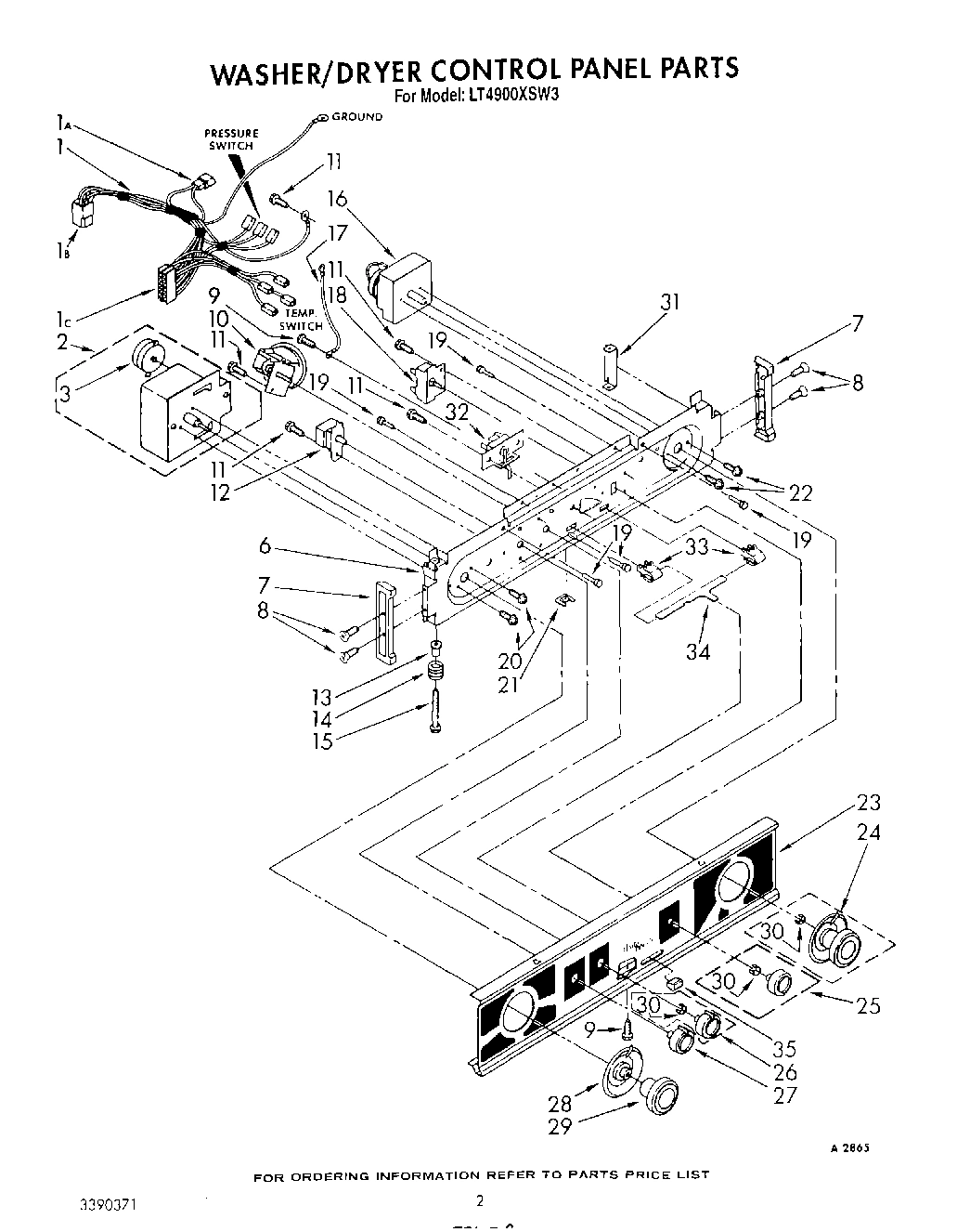02 - WASHER/DRYER CONTROL PANEL