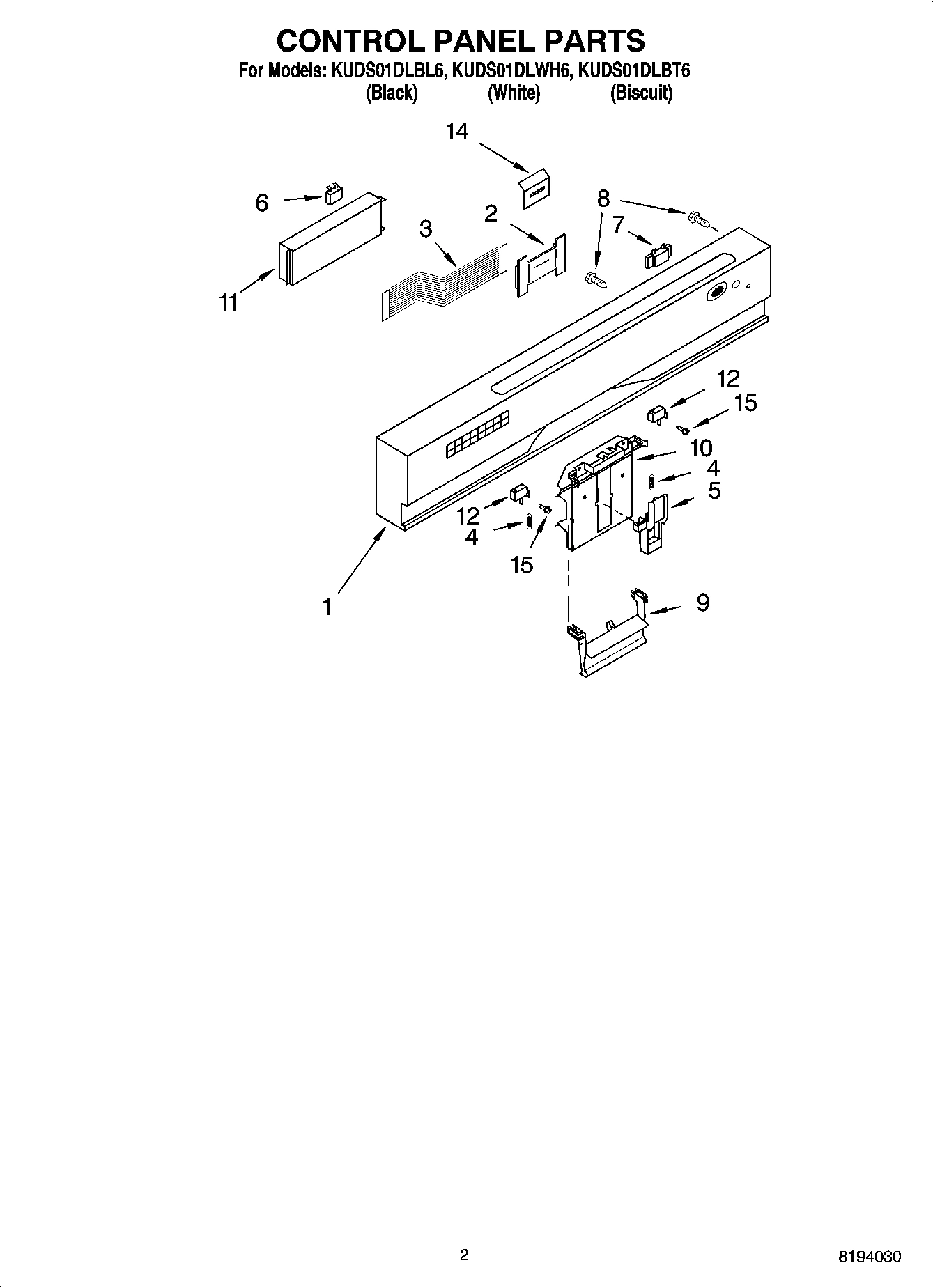 02 - CONTROL PANEL PARTS