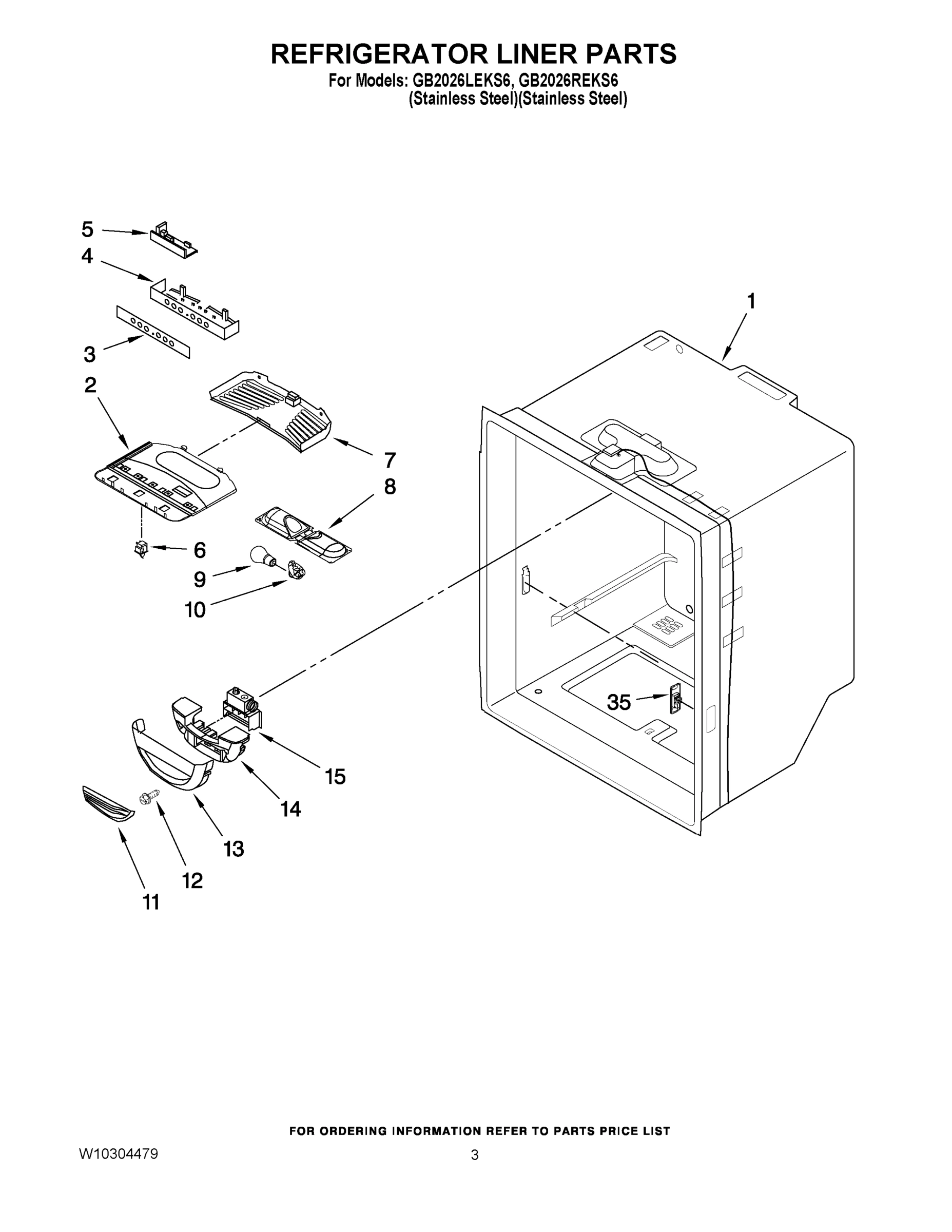 02 - REFRIGERATOR LINER PARTS