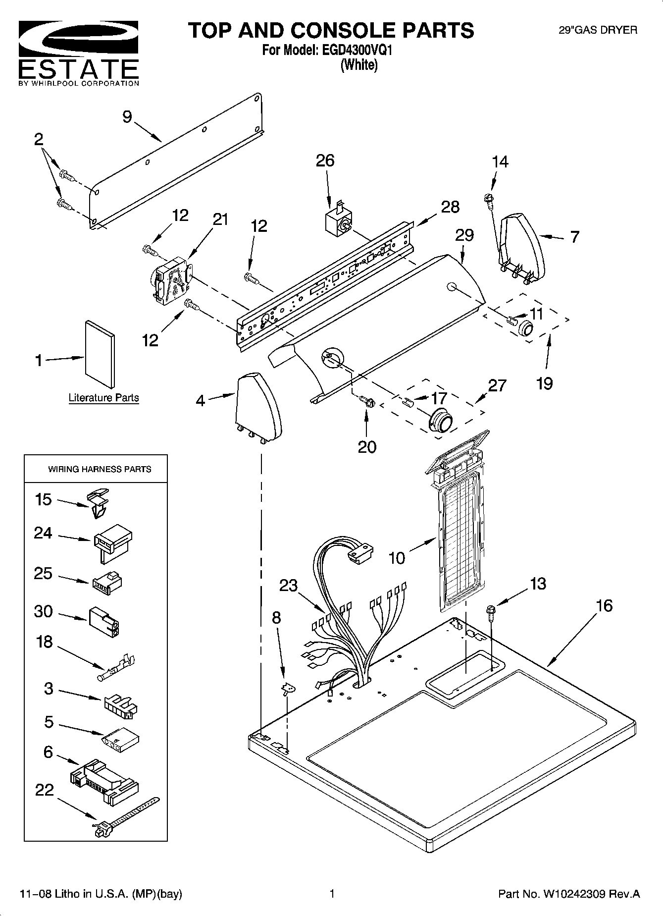 01 - TOP AND CONSOLE PARTS