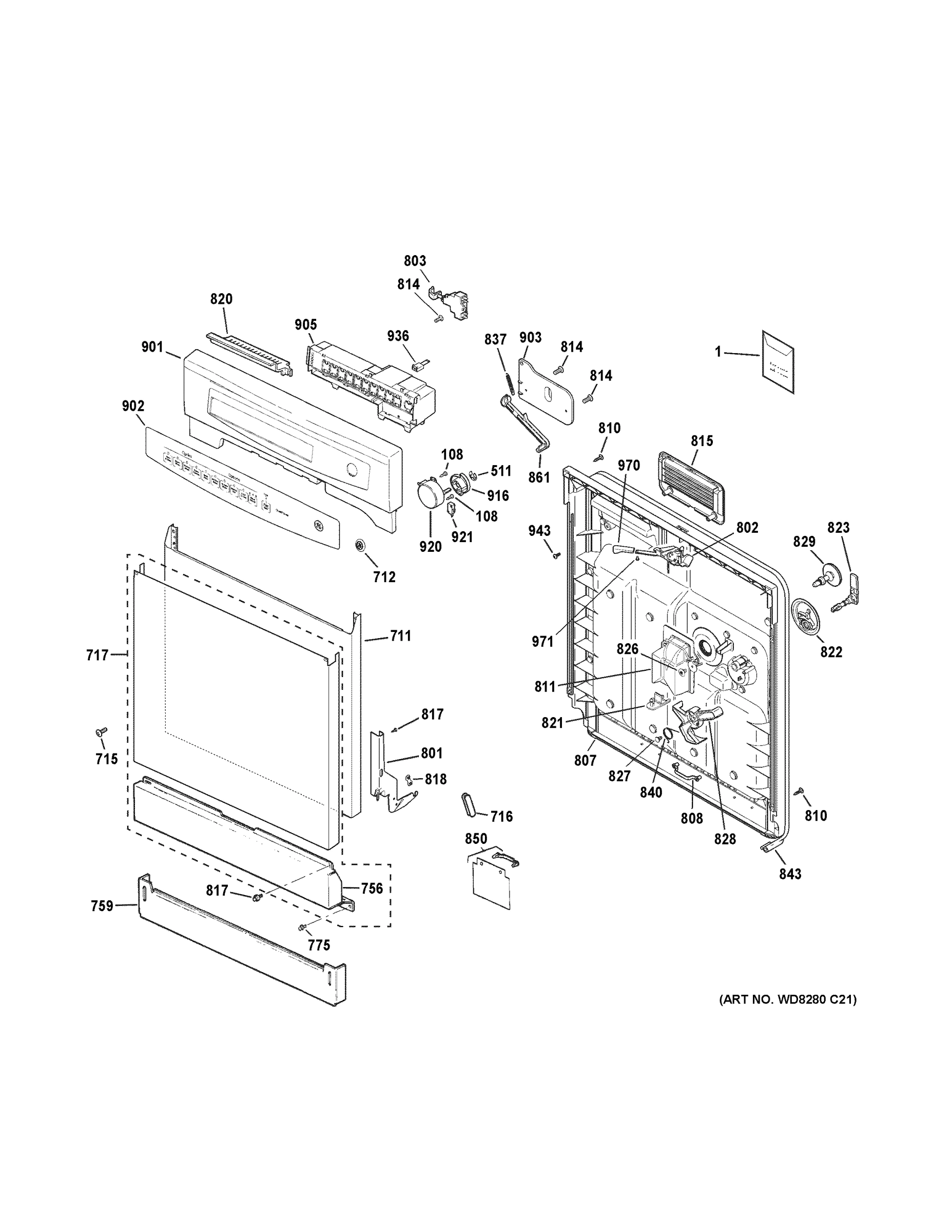 ESCUTCHEON & DOOR ASSEMBLY