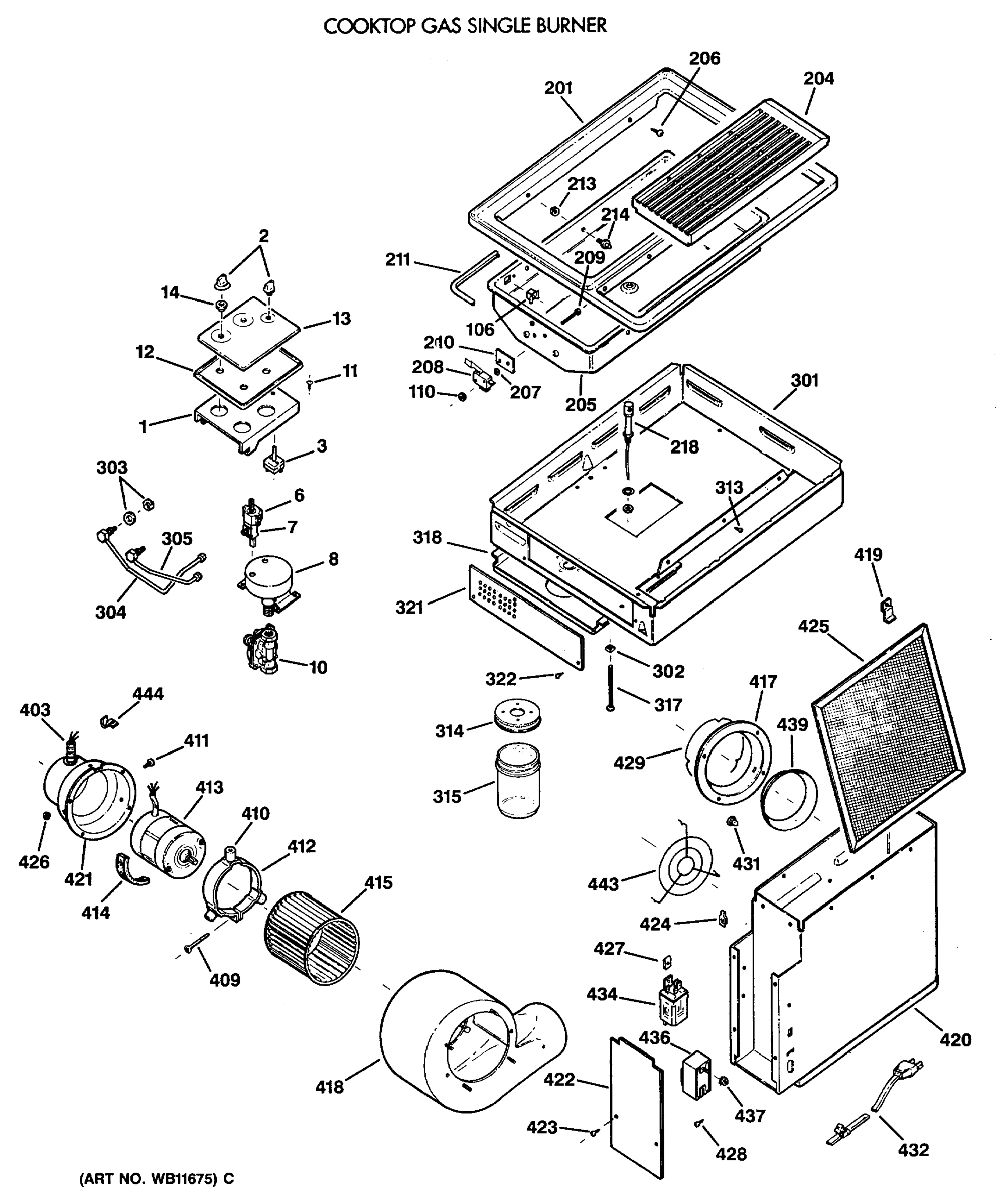COOKTOP GAS SINGLE BURNER