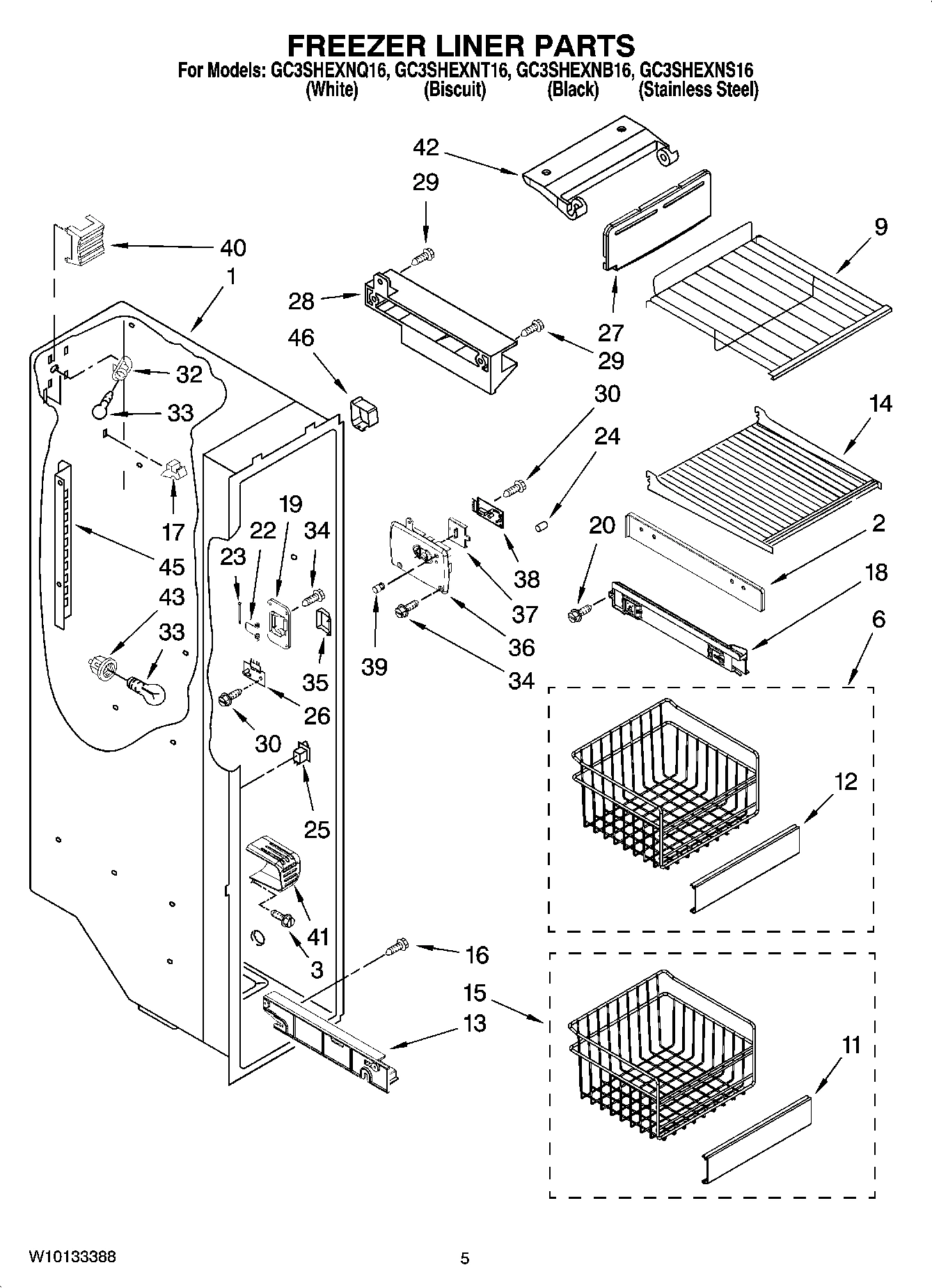04 - FREEZER LINER PARTS