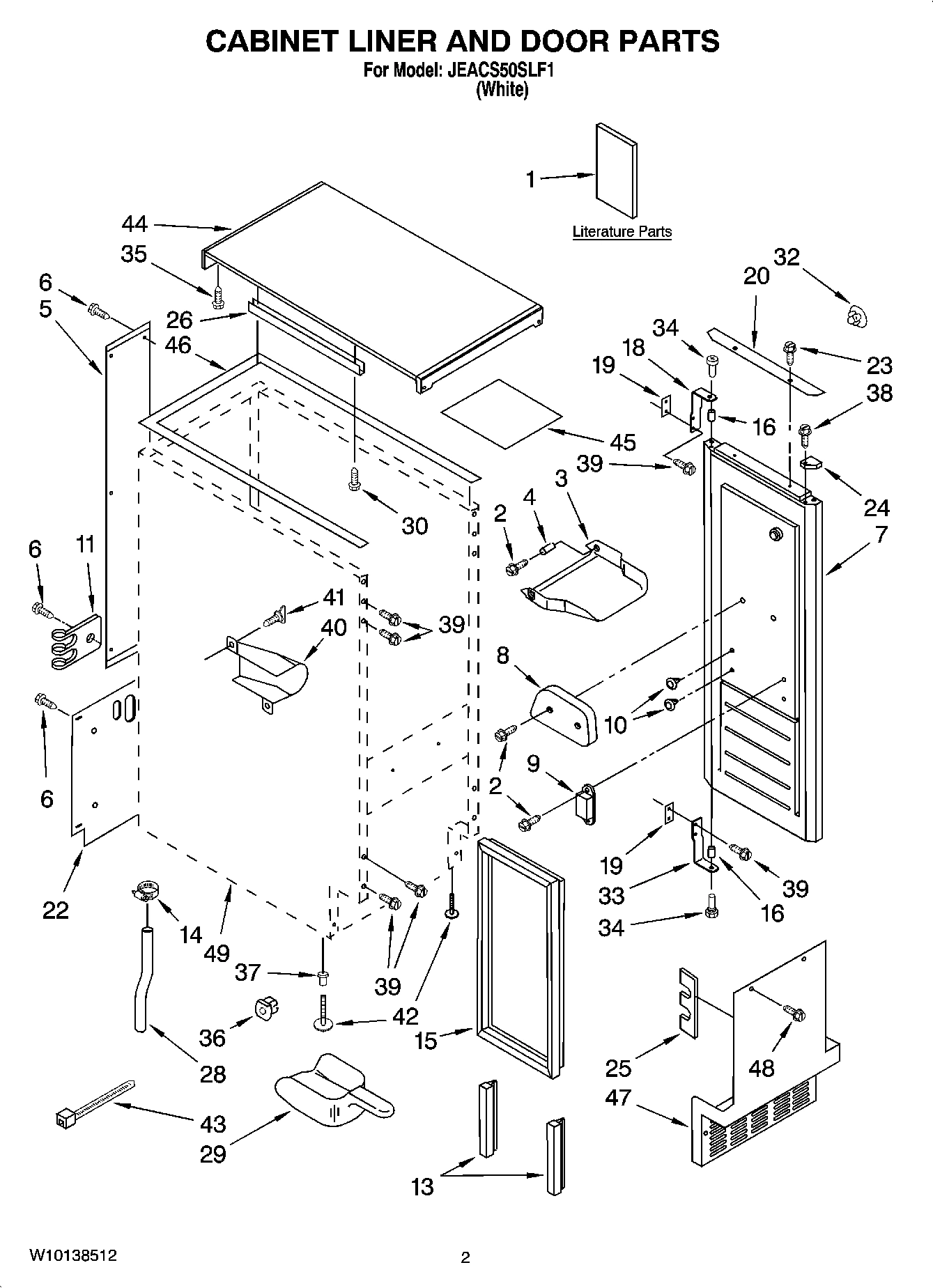 01 - CABINET LINER AND DOOR PARTS