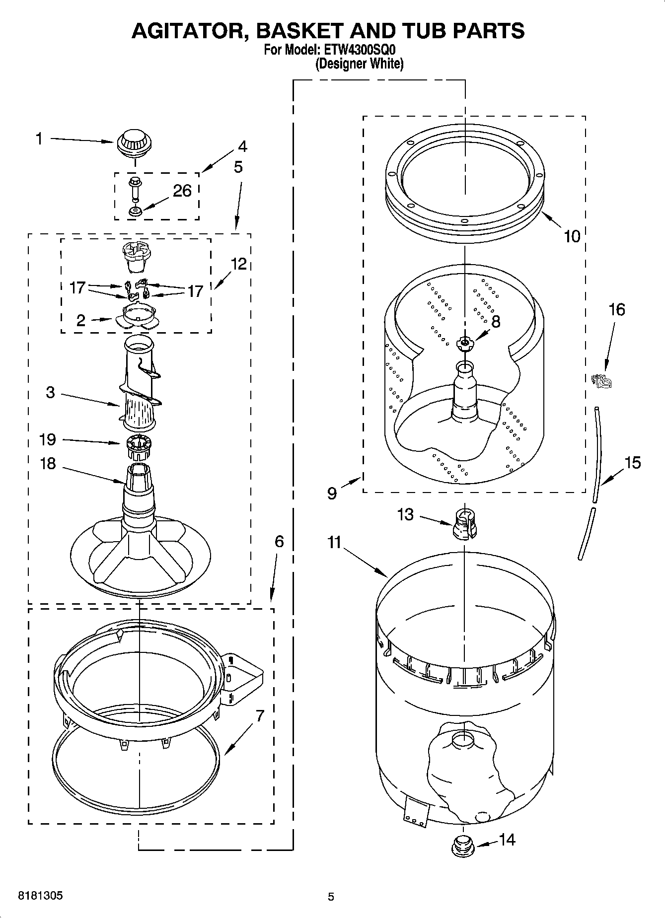 03 - AGITATOR, BASKET AND TUB PARTS